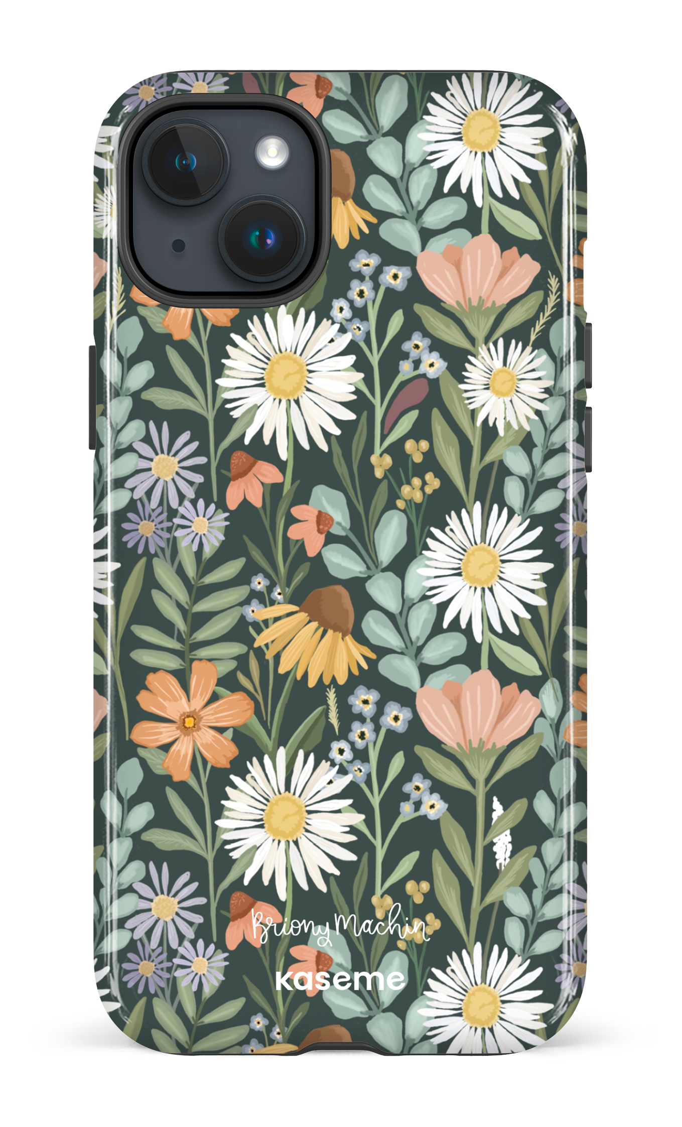 Sending Flowers Green by Briony Machin - iPhone 15 Plus