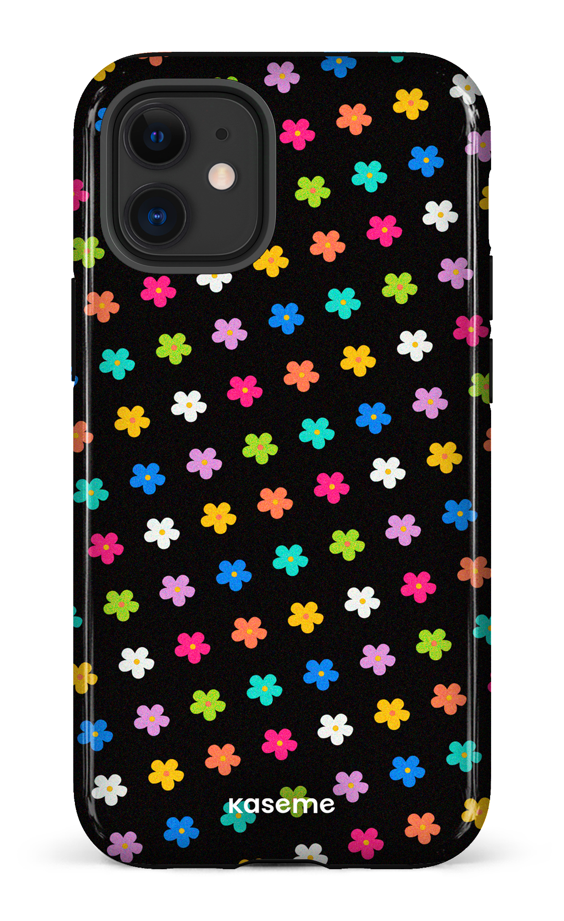 Joyful Flowers Black - iPhone 12 Mini