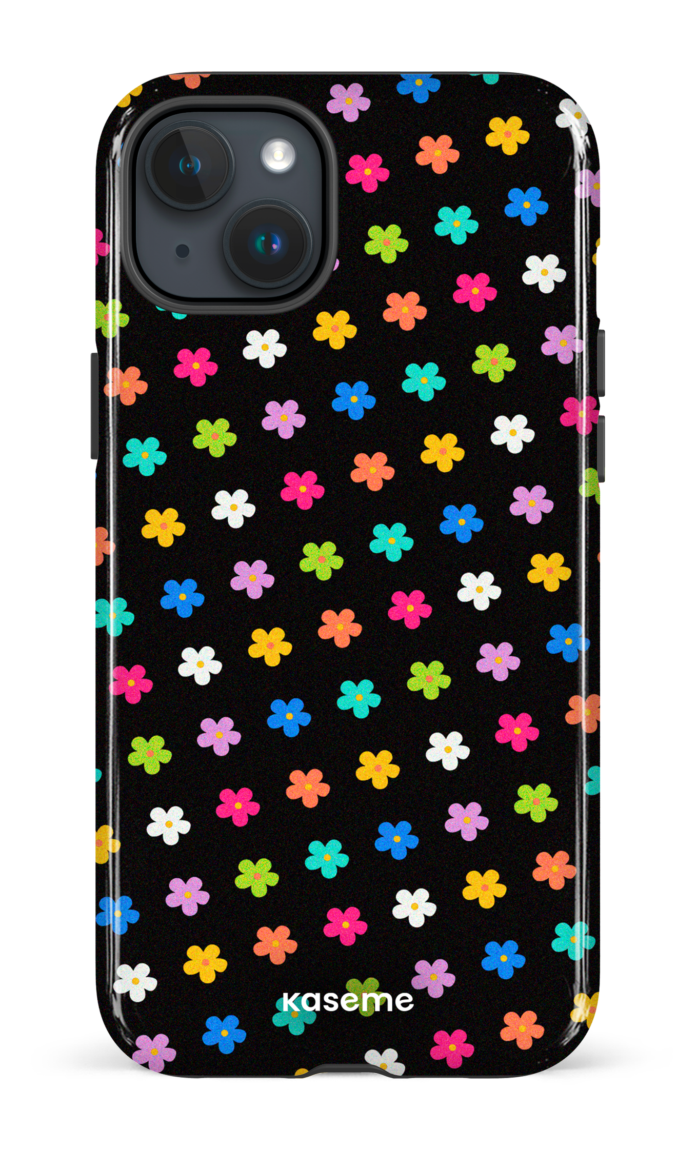 Joyful Flowers Black - iPhone 15 Plus