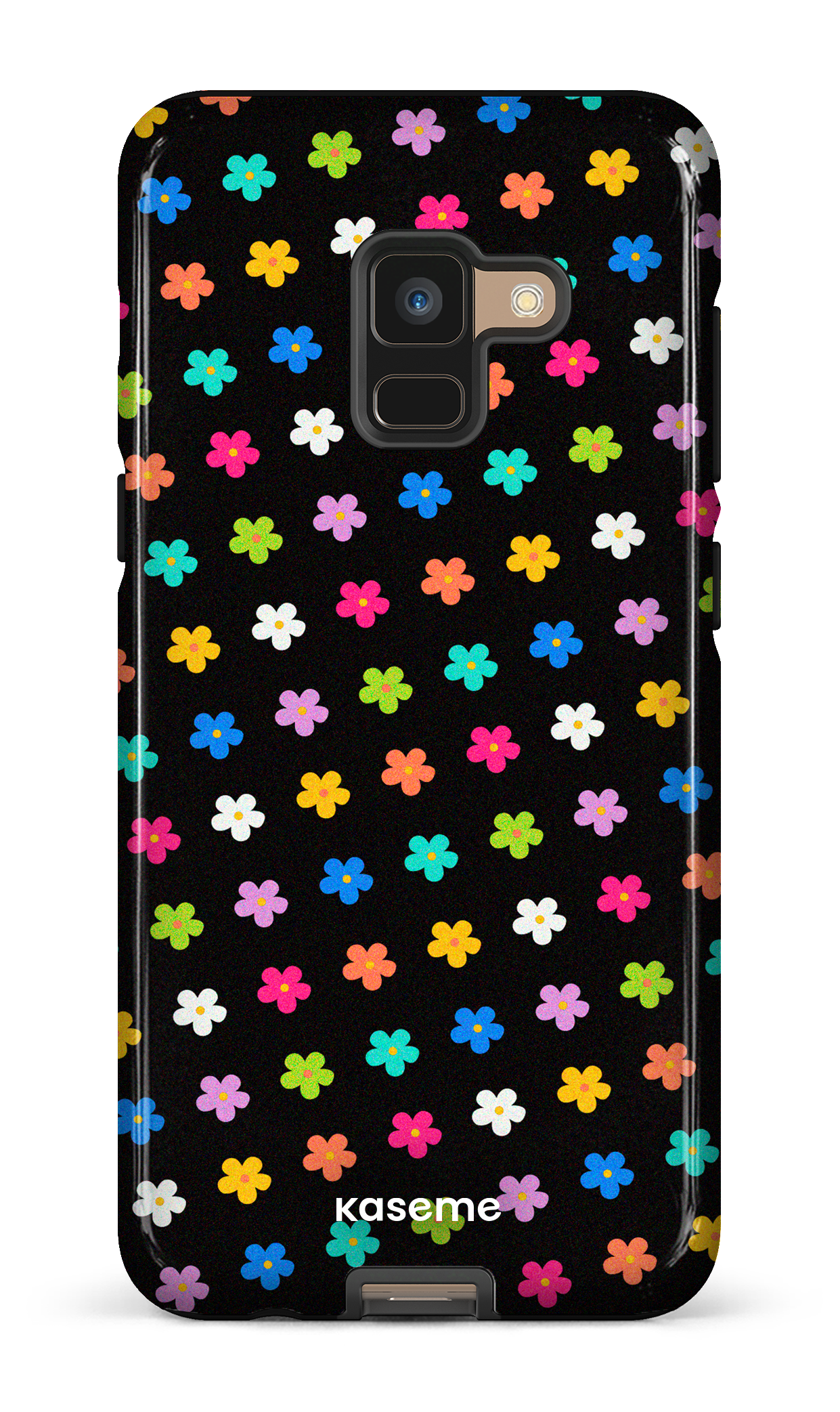 Joyful Flowers Black - Galaxy A8