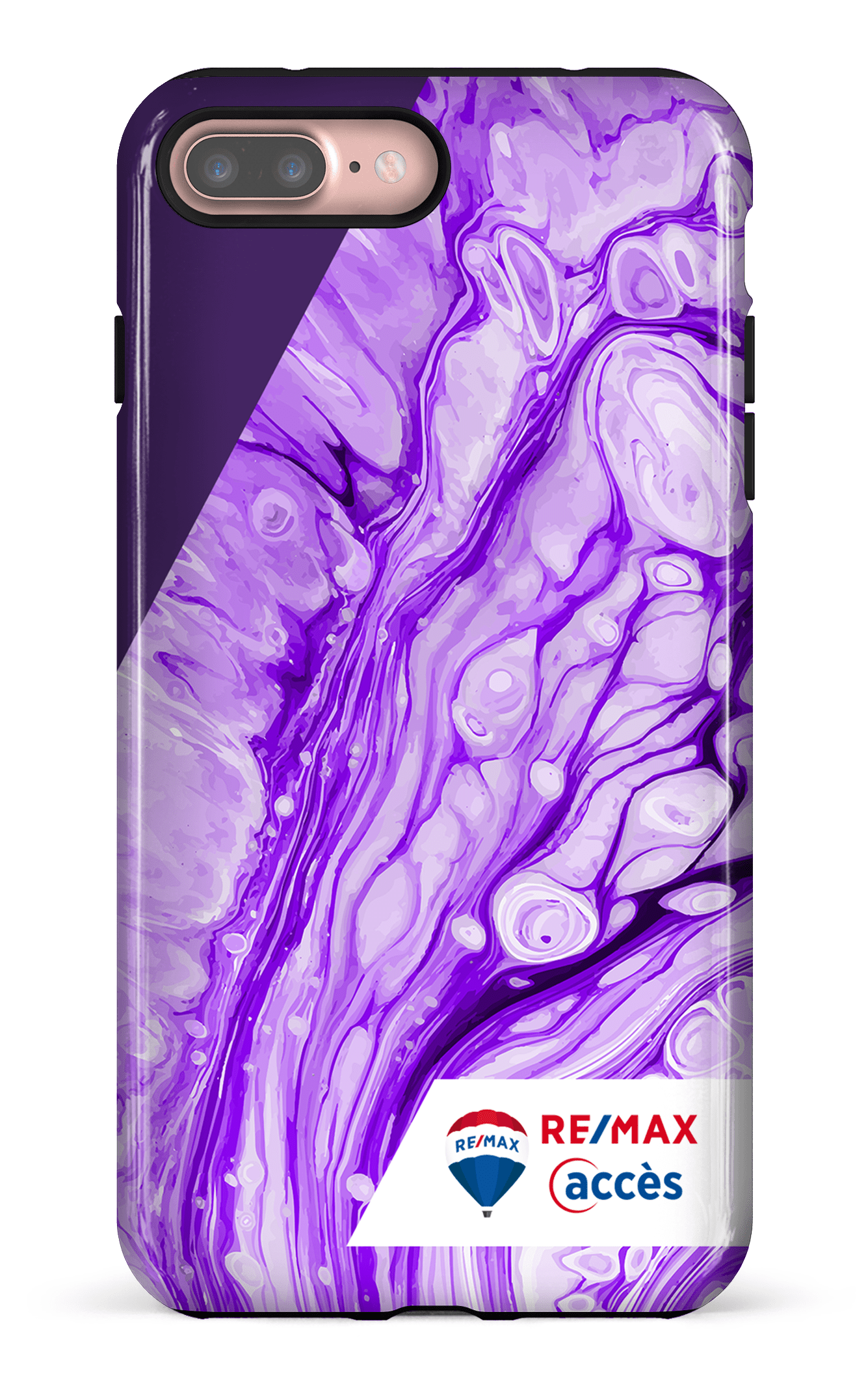 iPhone 7/8 Plus Tough Peinture marbrée claire violette -