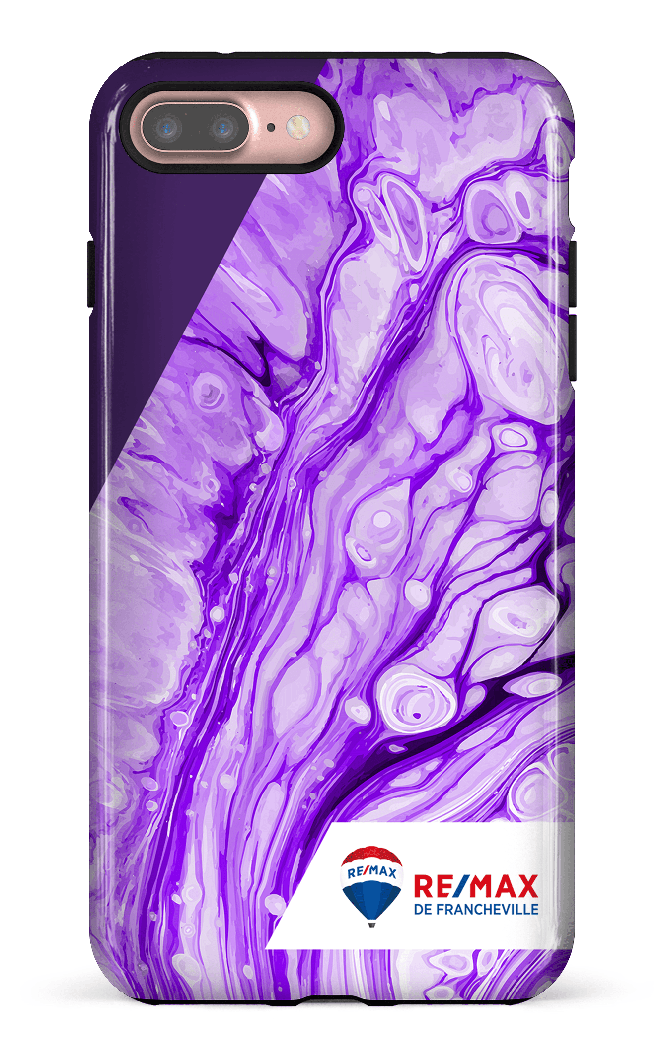 iPhone 7/8 Plus Tough Peinture marbrée claire violette de Francheville -