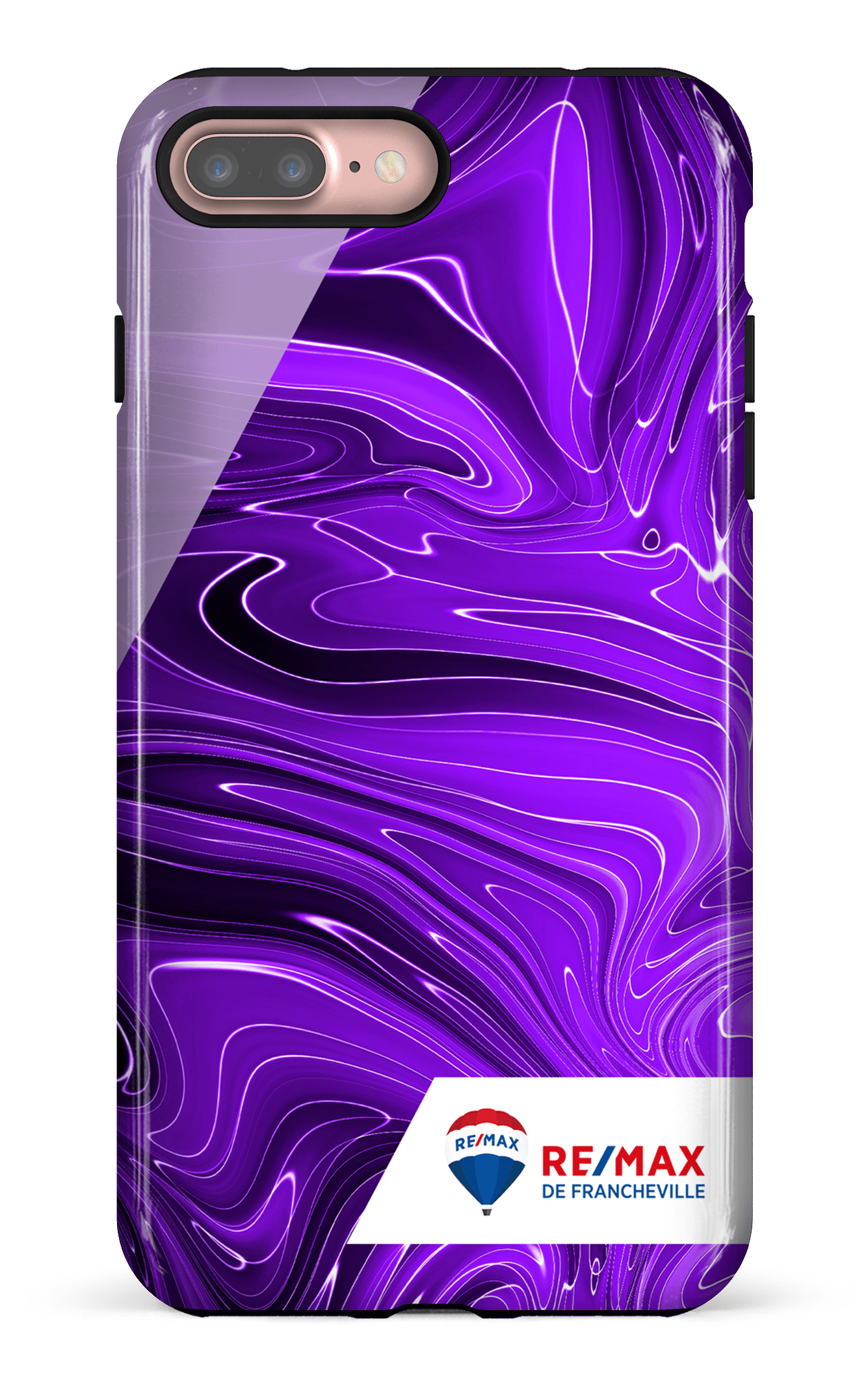 iPhone 7/8 Plus Tough Peinture marbrée sombre violette de Francheville -