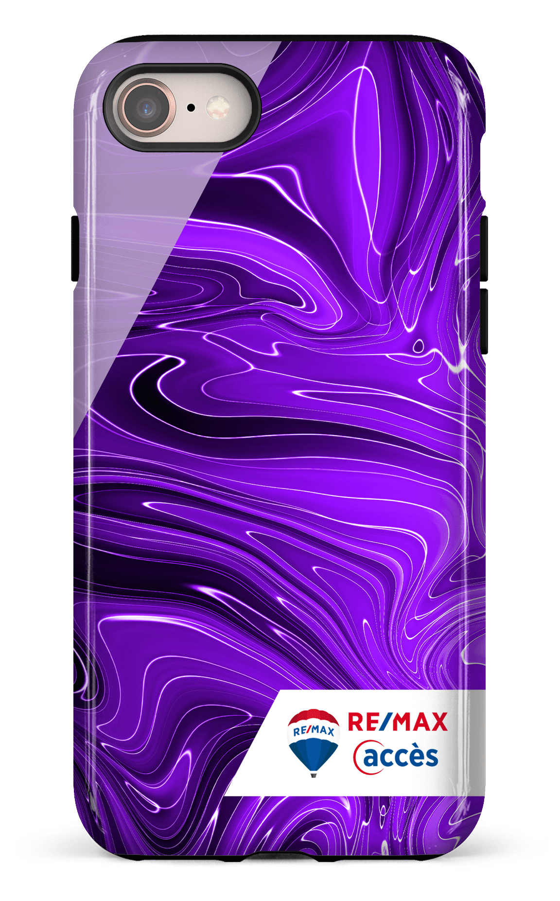 iPhone 7/8 Tough Peinture marbrée sombre violette -