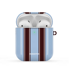 Airpod Gloss La Linea Blue AirPods Case by Marina Bastarache -