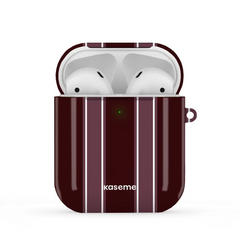 Airpod Gloss La Linea Burgundy AirPods Case by Marina Bastarache -