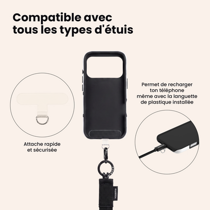 Ganse bandoulière noire
