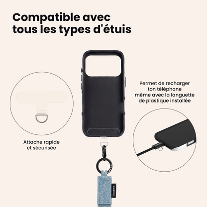 Ganse bandoulière jeans