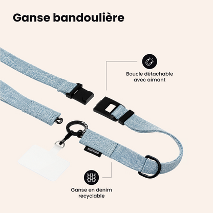 Ganse bandoulière jeans