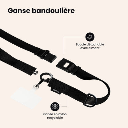 Ganse bandoulière noire