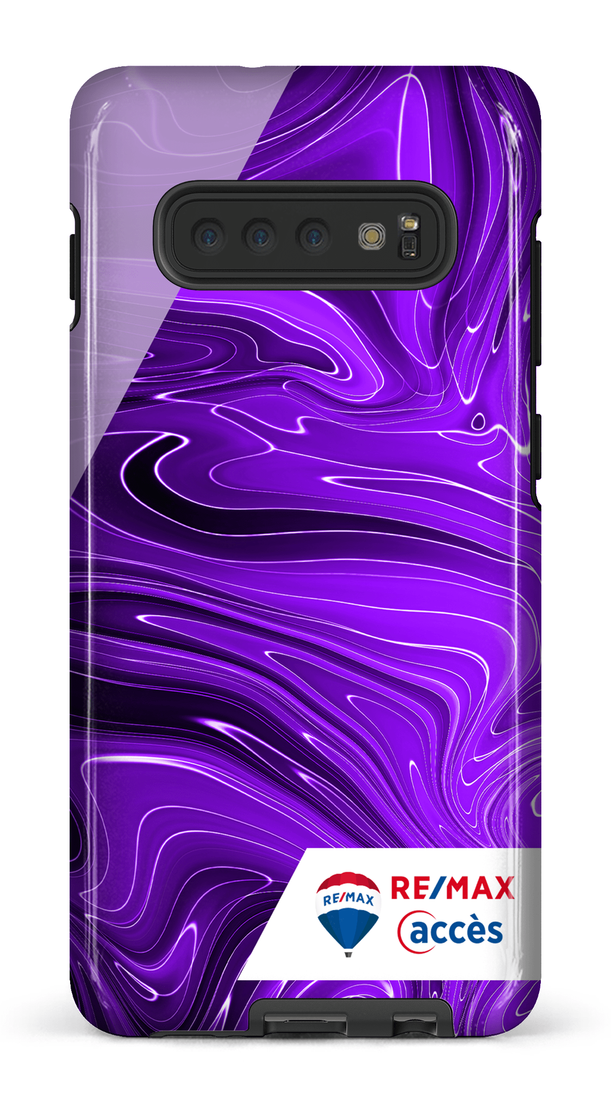 Galaxy S10 Plus Tough Peinture marbrée sombre violette -
