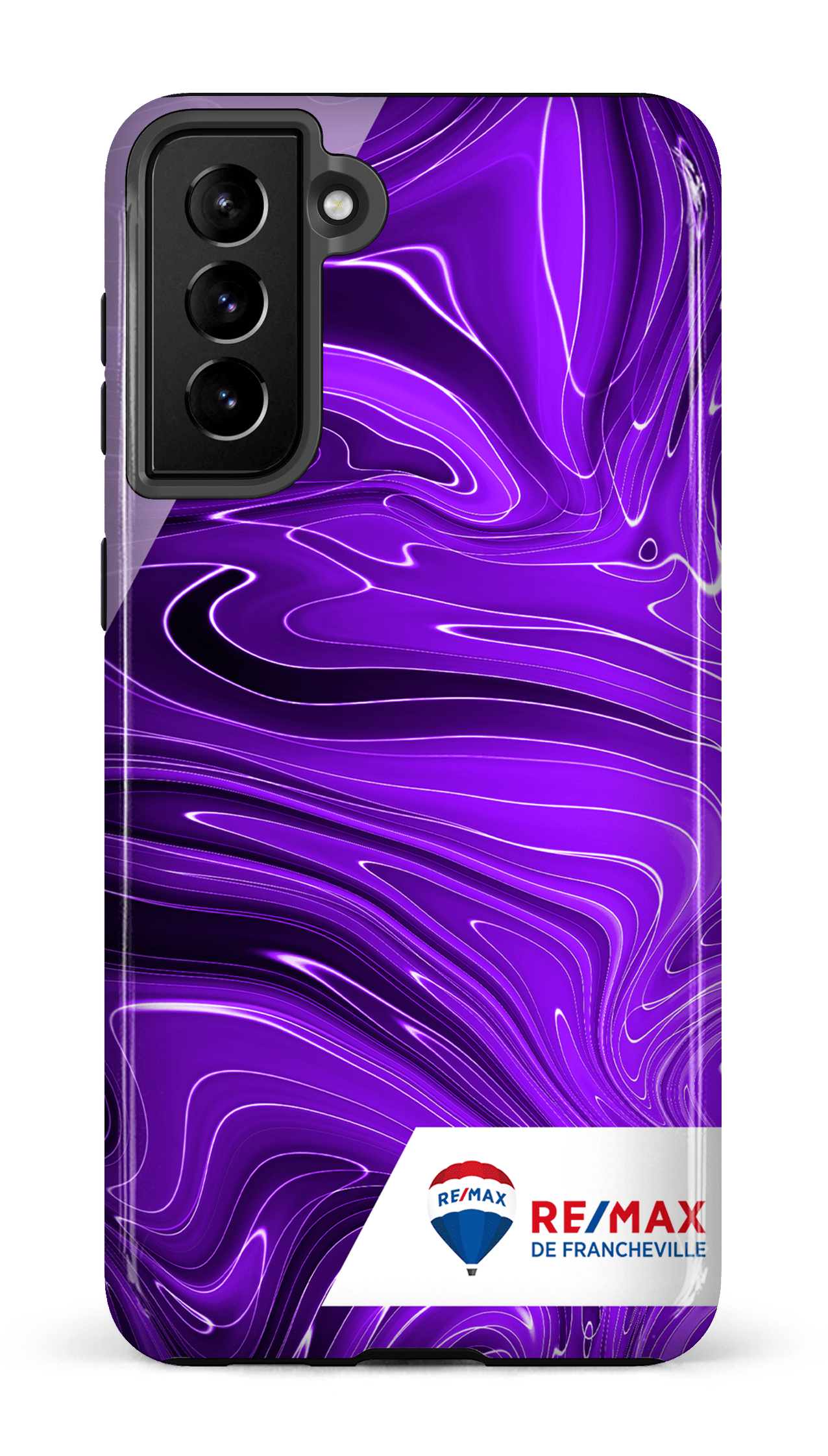 Galaxy S21 Plus Tough Peinture marbrée sombre violette de Francheville -