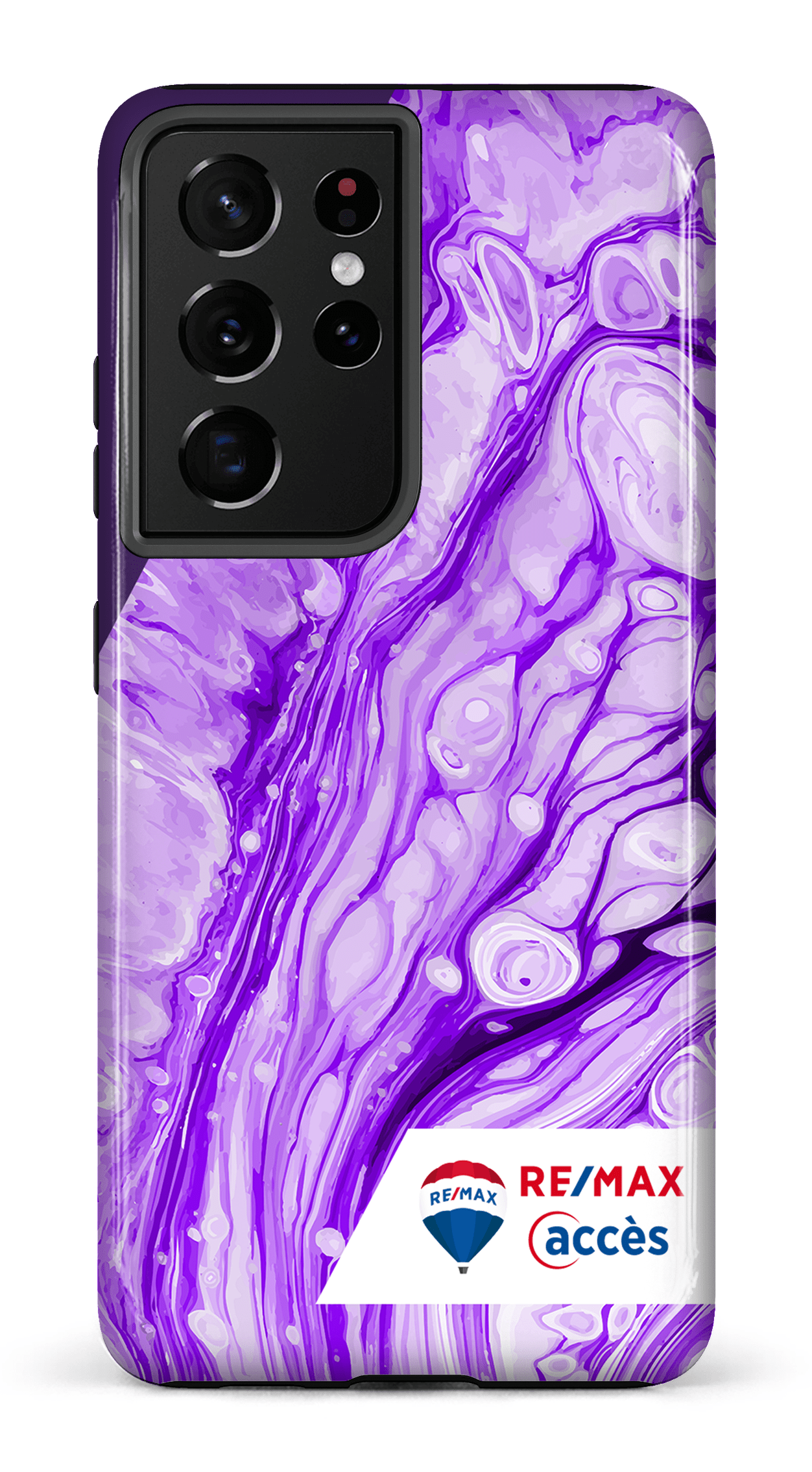 Galaxy S21 Ultra Tough Peinture marbrée claire violette -