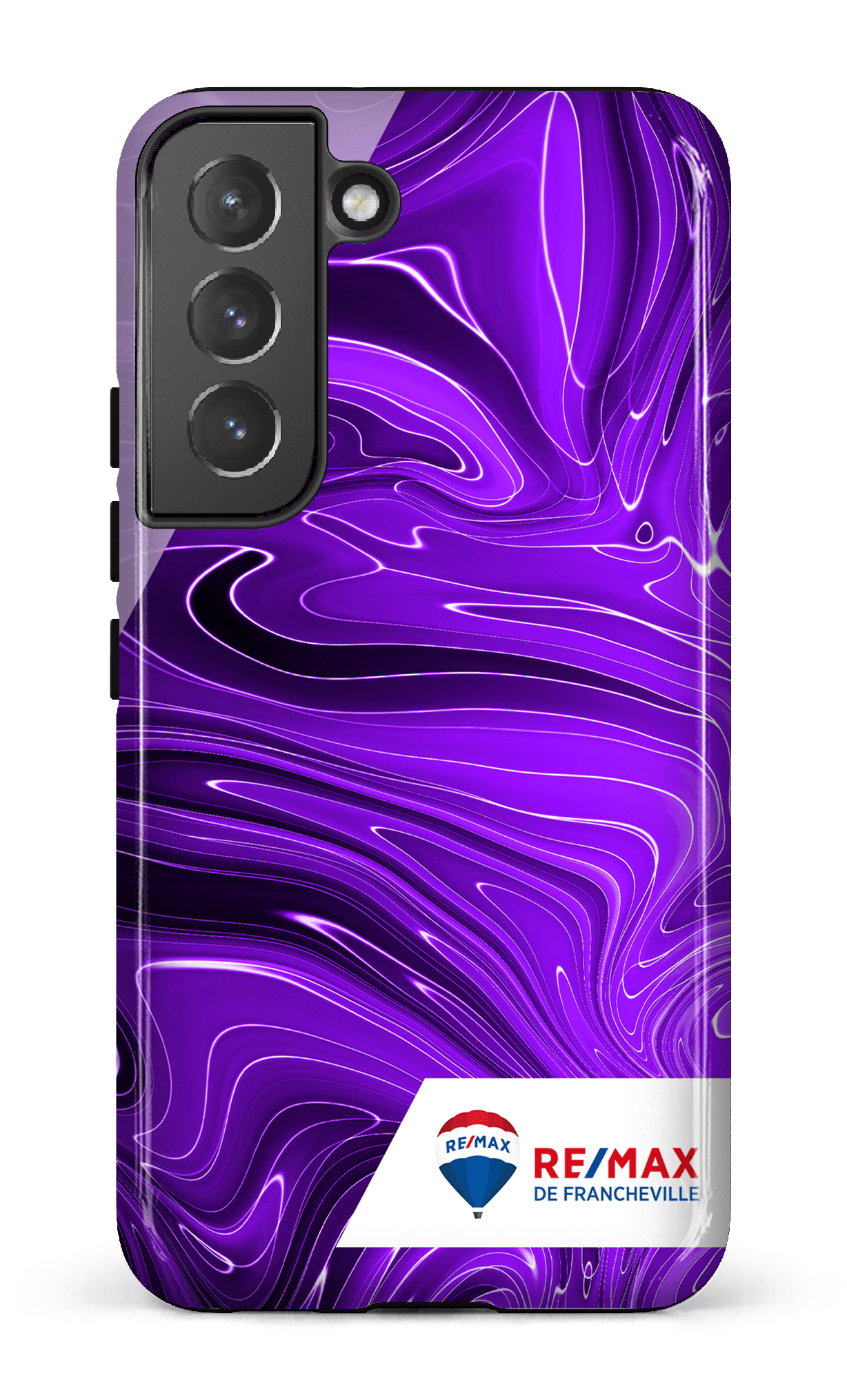 Galaxy S22 Tough Peinture marbrée sombre violette de Francheville -