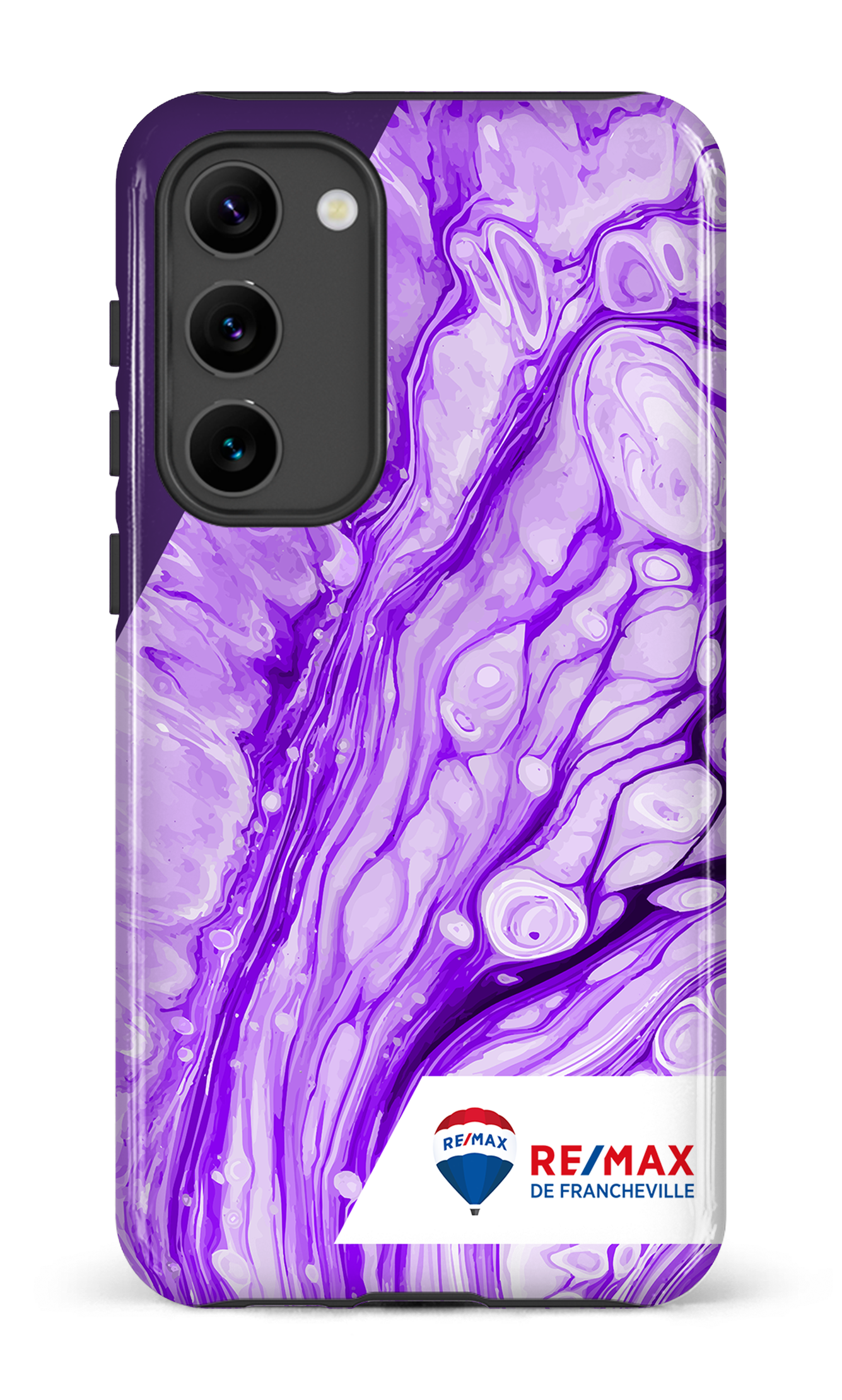 Galaxy S23 Plus Tough Gloss Peinture marbrée claire violette de Francheville -