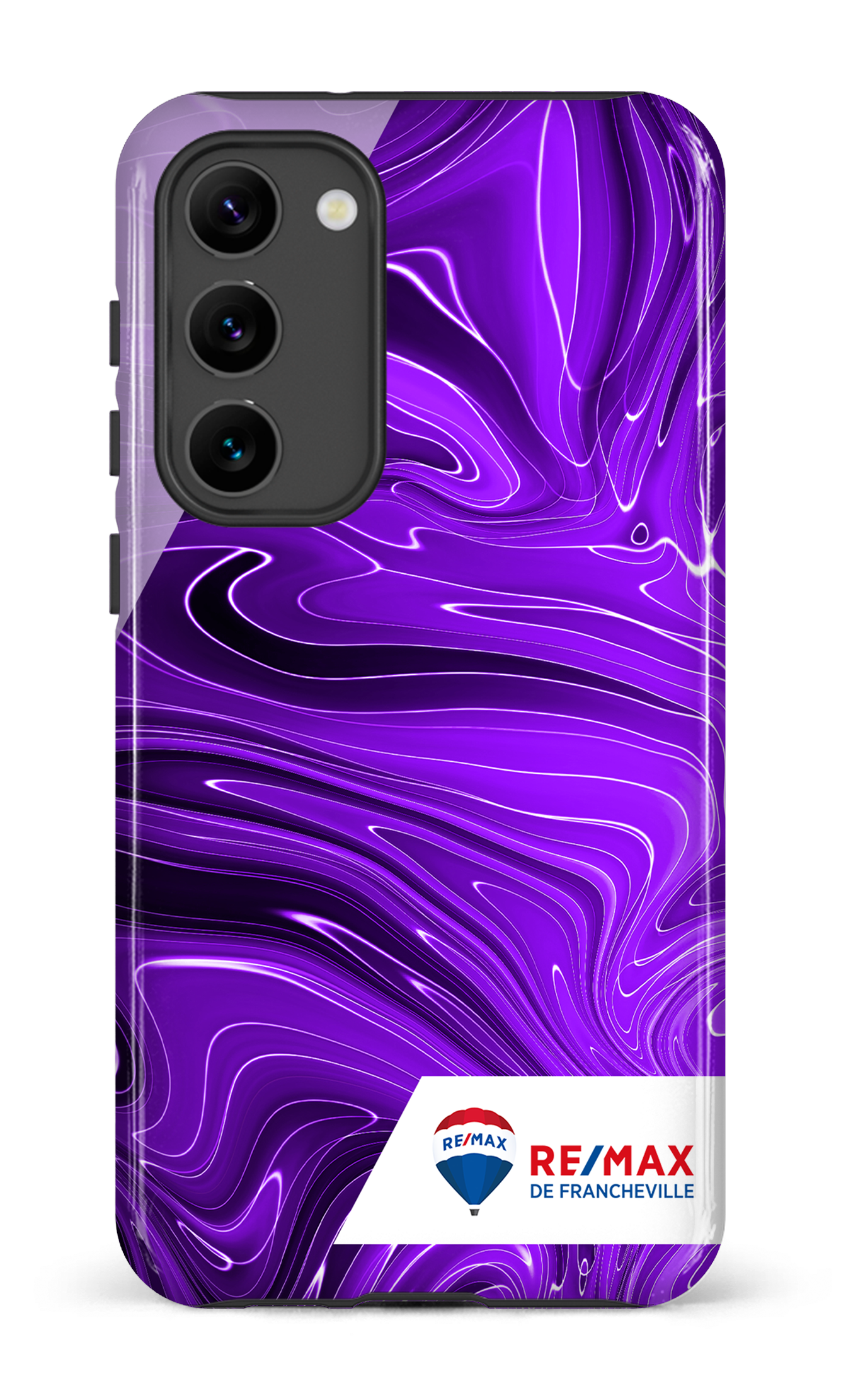 Galaxy S23 Plus Tough Gloss Peinture marbrée sombre violette de Francheville -