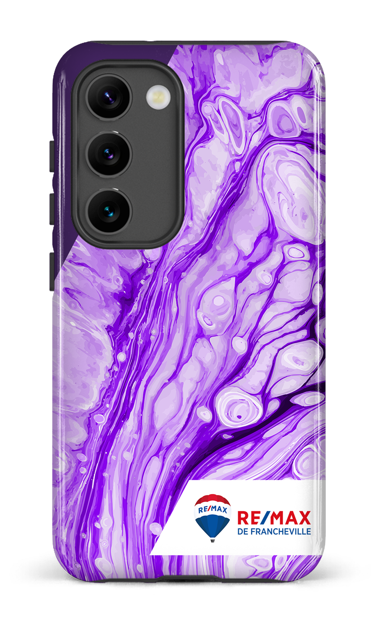Galaxy S23 Tough Gloss Peinture marbrée claire violette de Francheville -