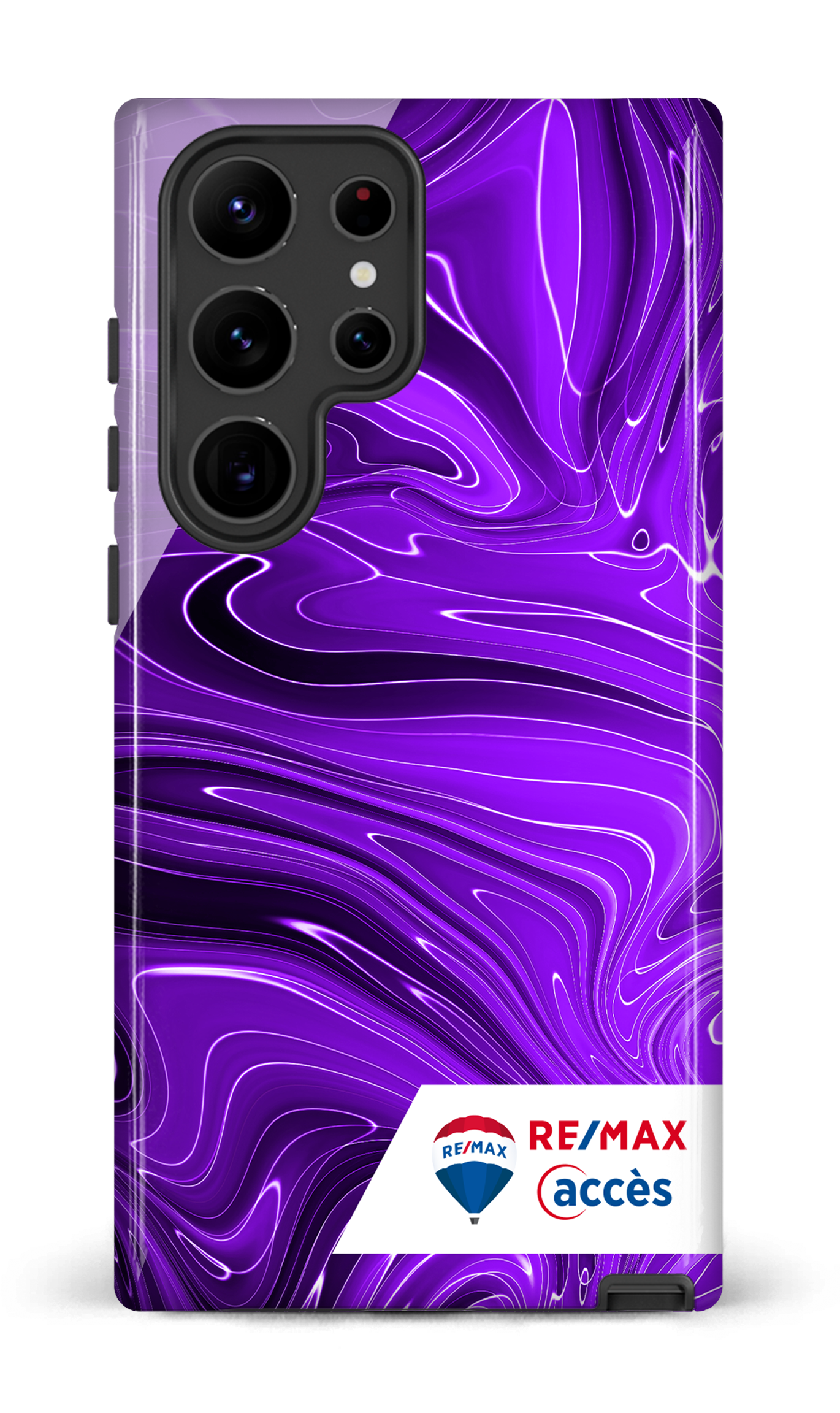 Galaxy S23 Ultra Tough Gloss Peinture marbrée sombre violette -