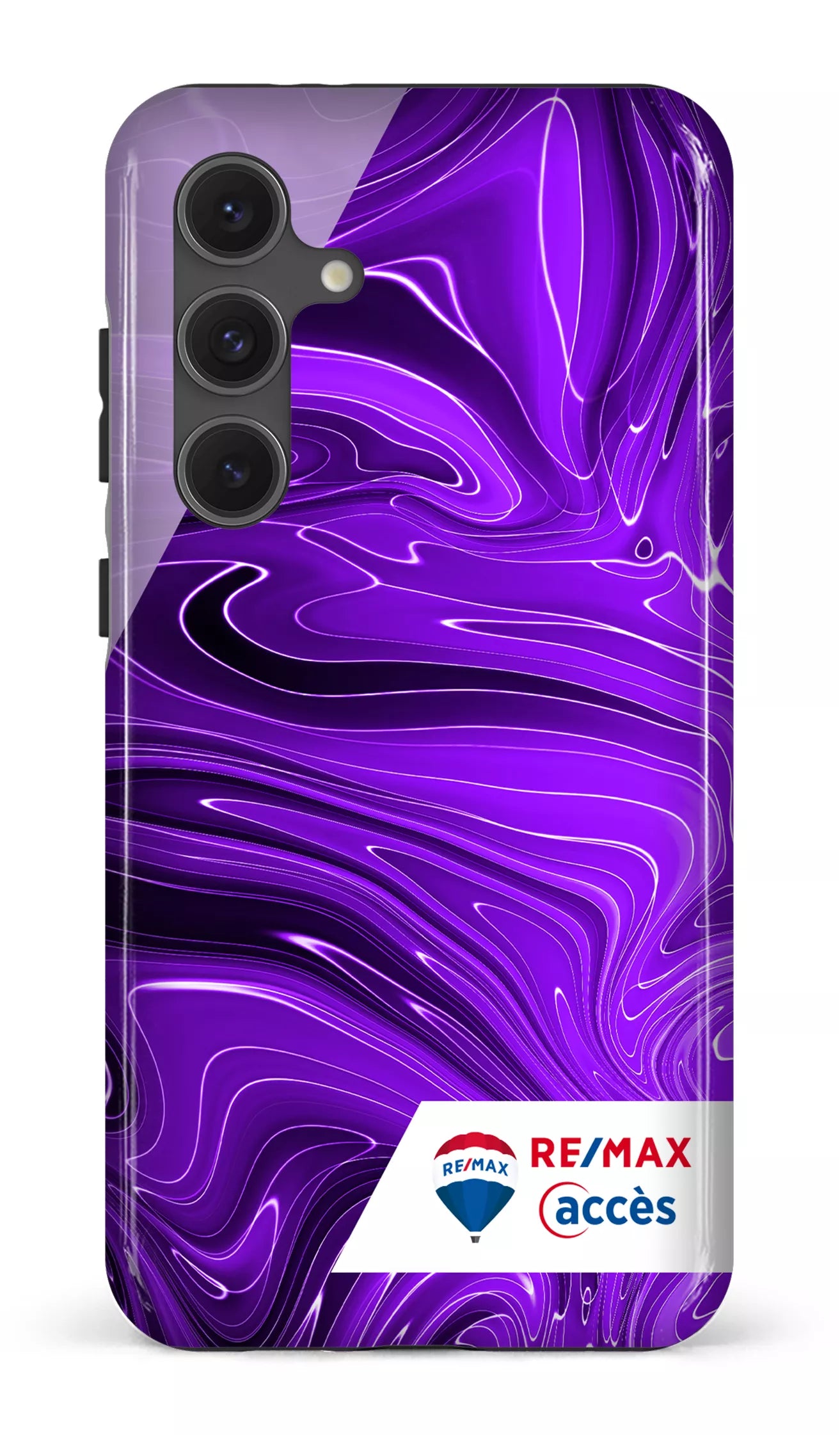 Galaxy S24FE Tough Peinture marbrée sombre violette -