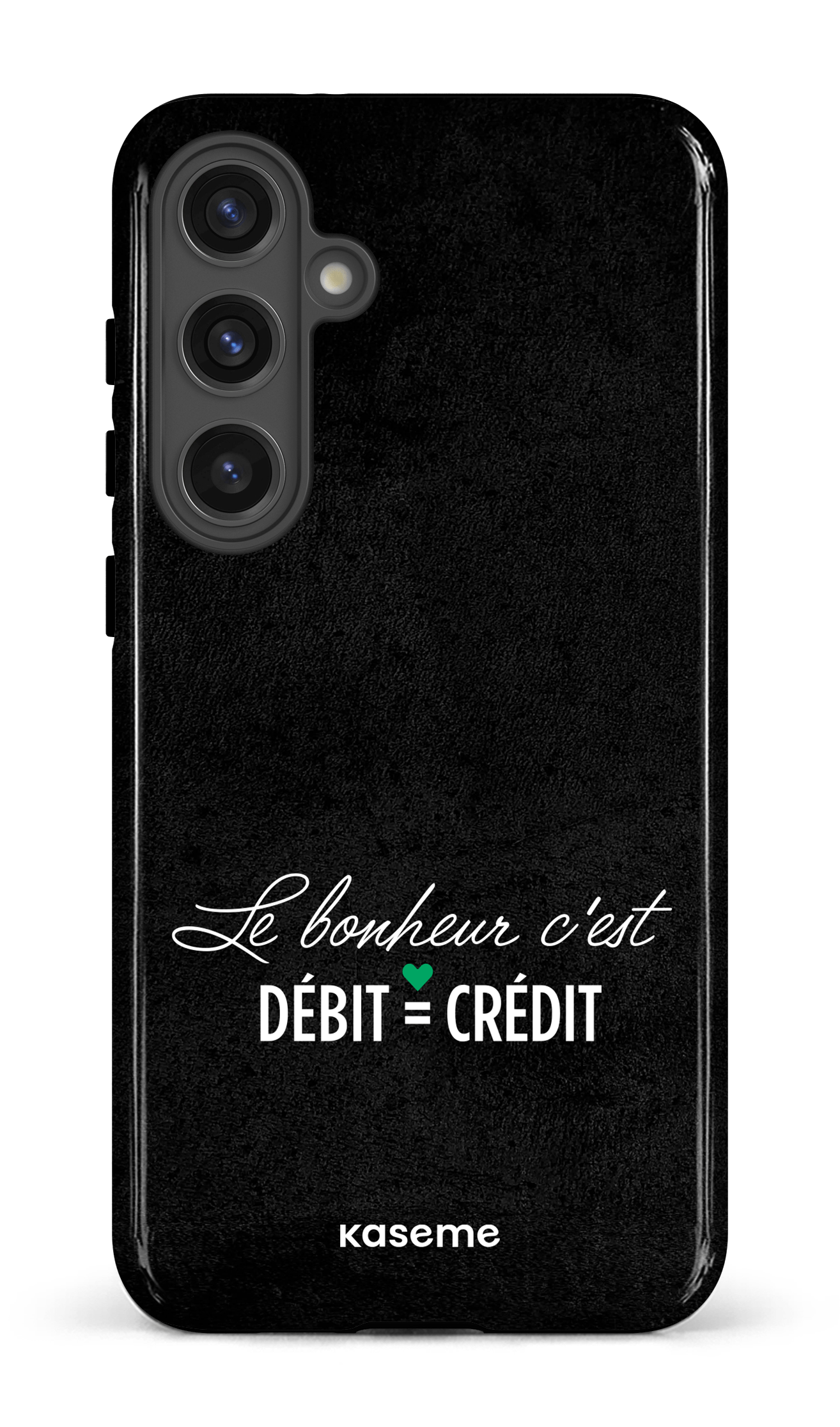 Galaxy S24 Plus Tough (Gloss) Le bonheur c'est débit = crédit (noir) -