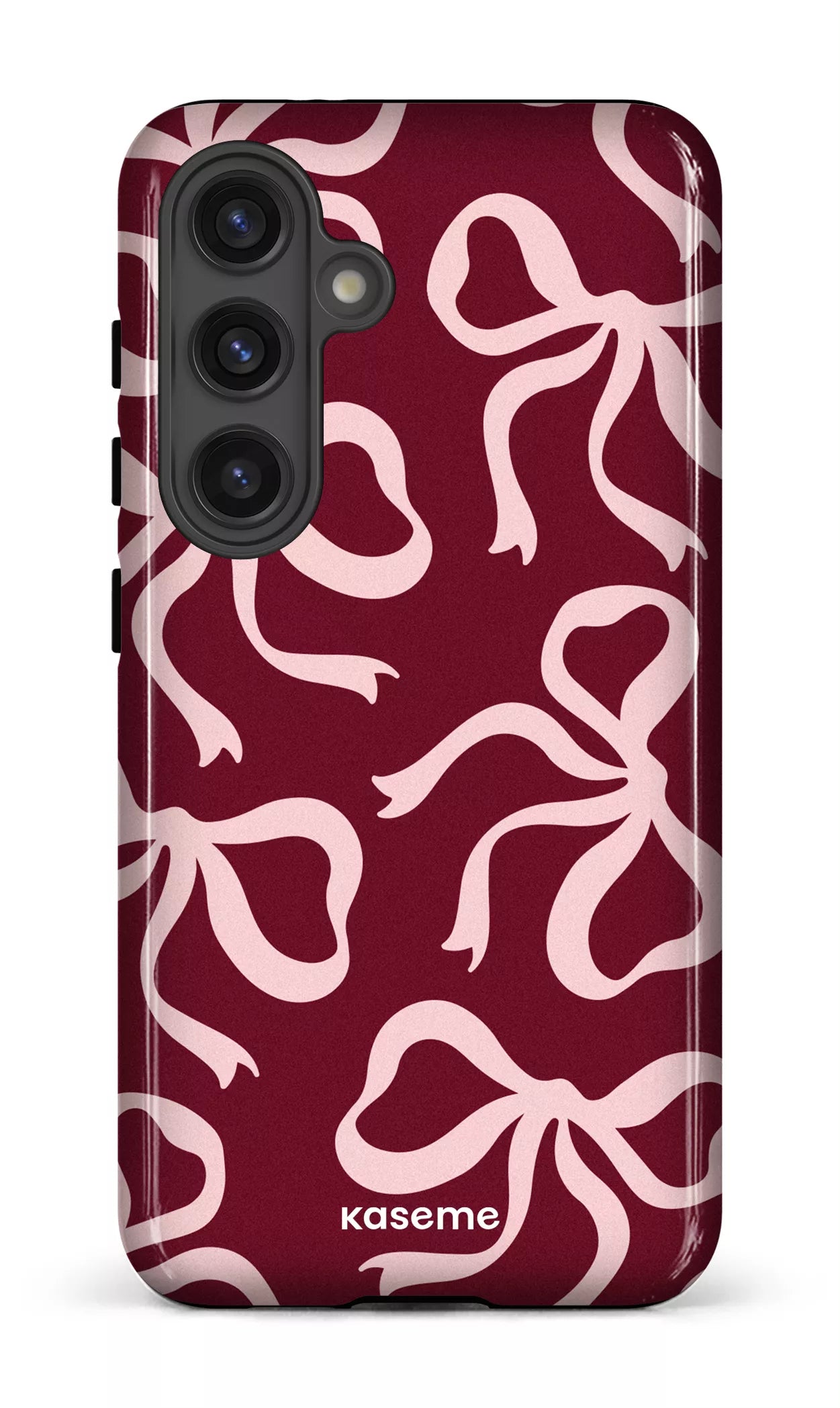 Galaxy S24 Tough (Gloss) Lace Burgundy & Pink -