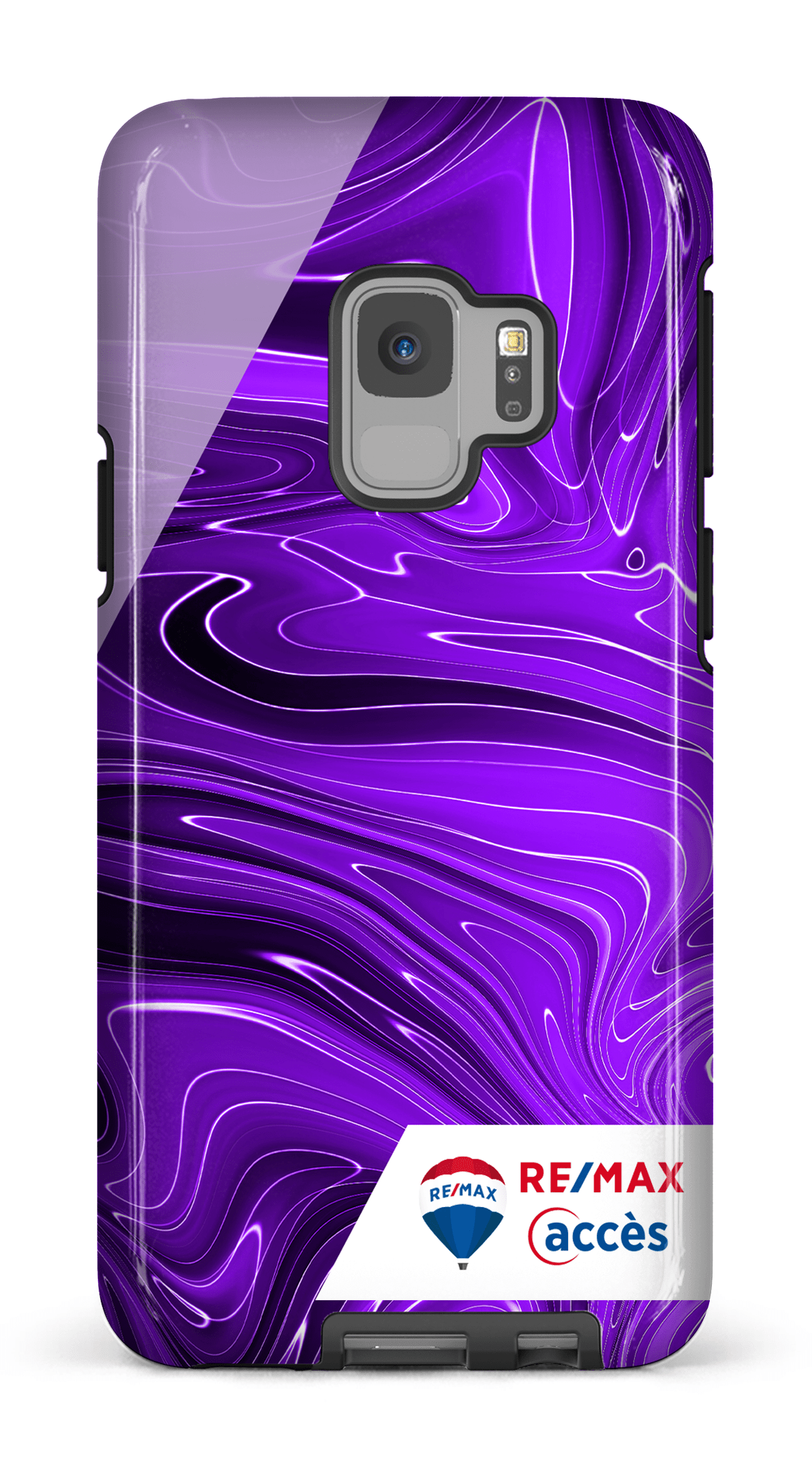 Galaxy S9 Tough Peinture marbrée sombre violette -