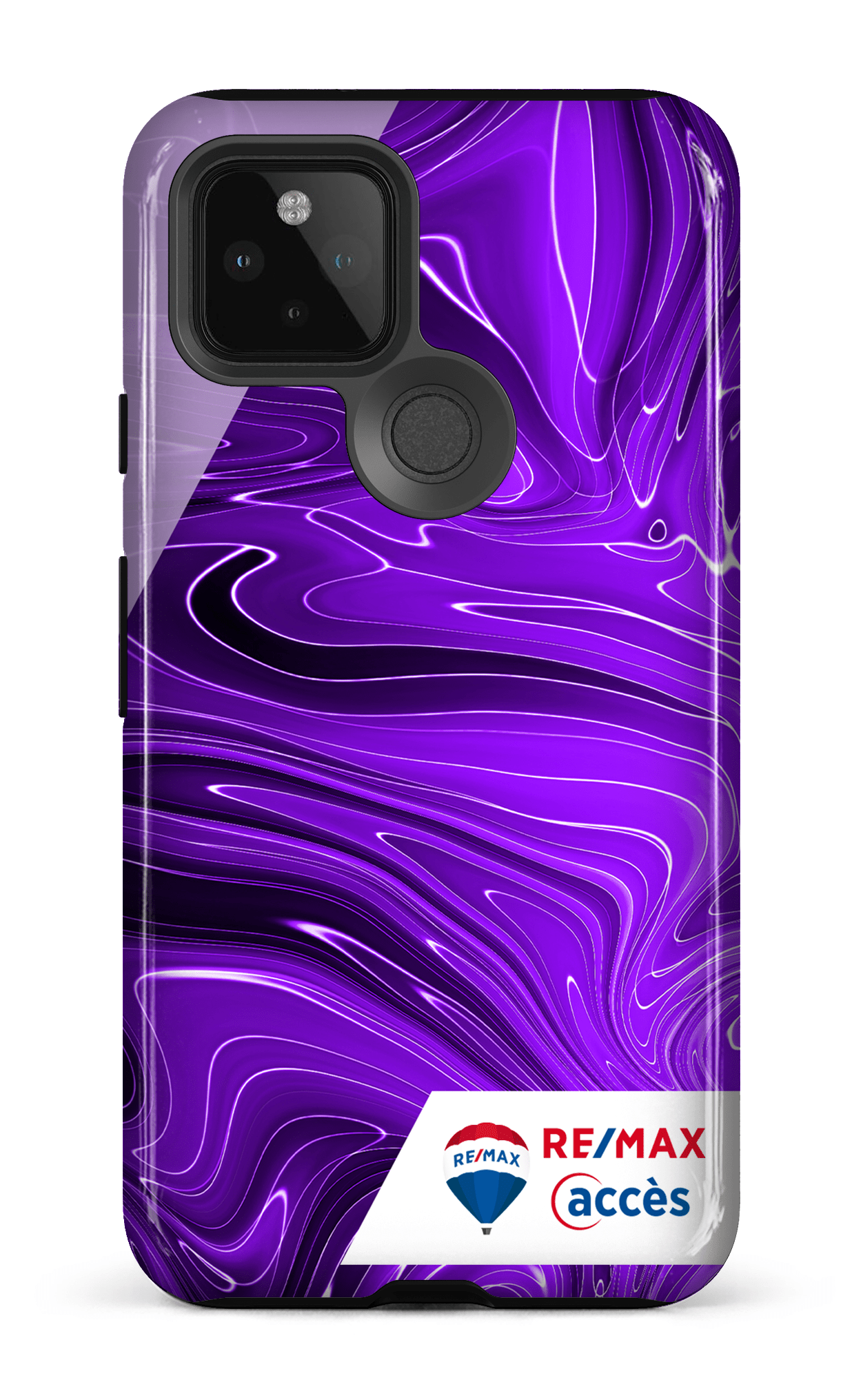 Google Pixel 5 Tough Peinture marbrée sombre violette -