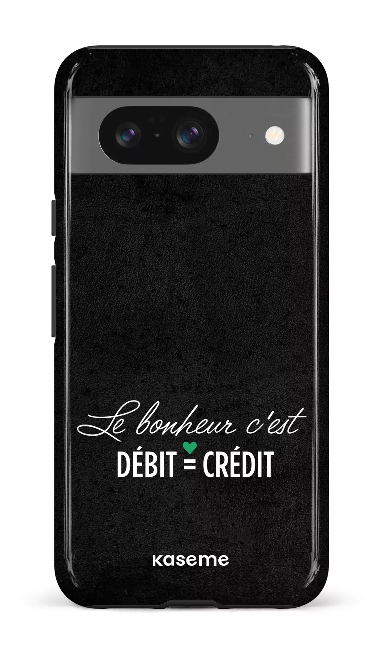 Google Pixel 8 Tough Gloss Le bonheur c'est débit = crédit (noir) -