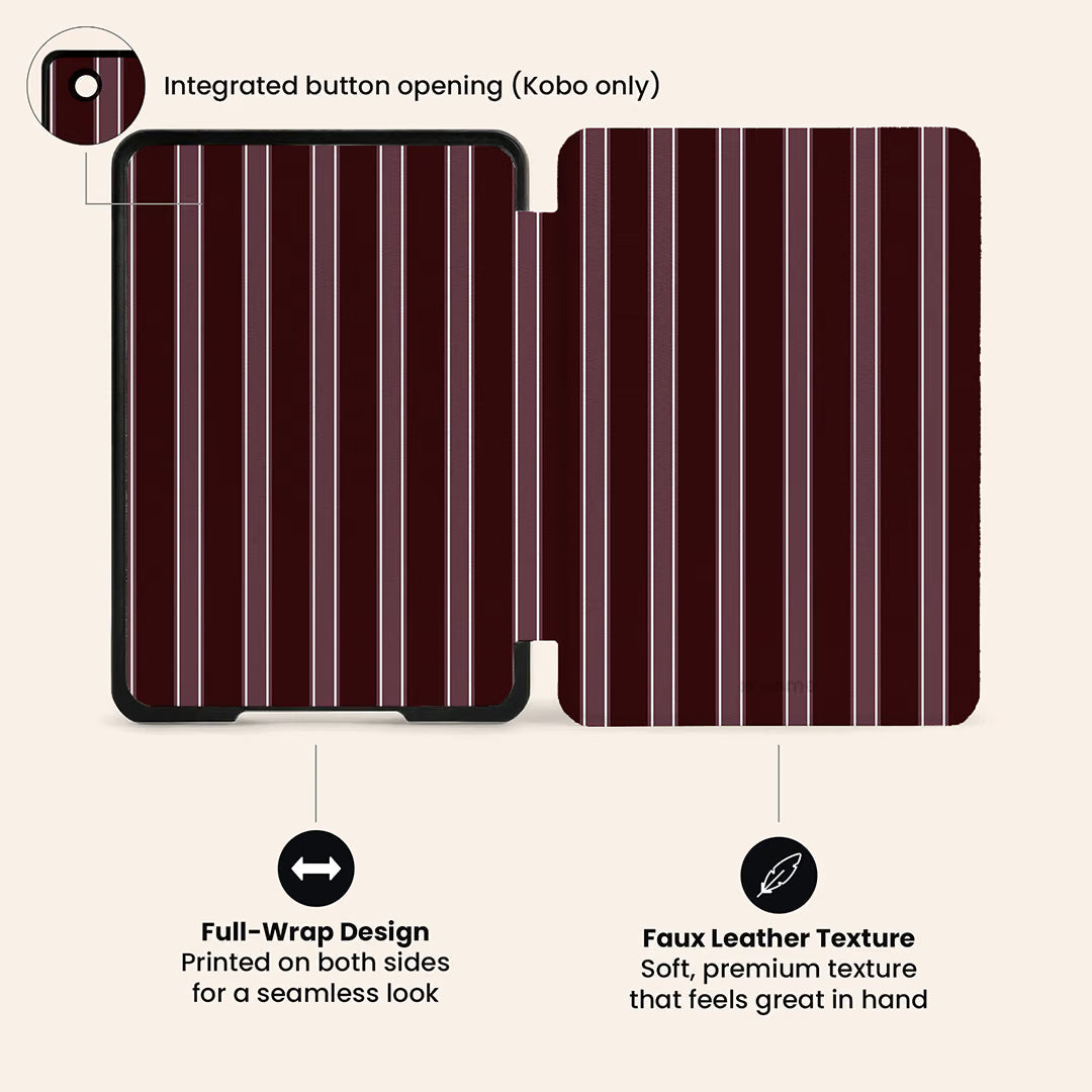 La Linea Burgundy E-Reader Case by Marina Bastarache Thumbnail en EReader 05
