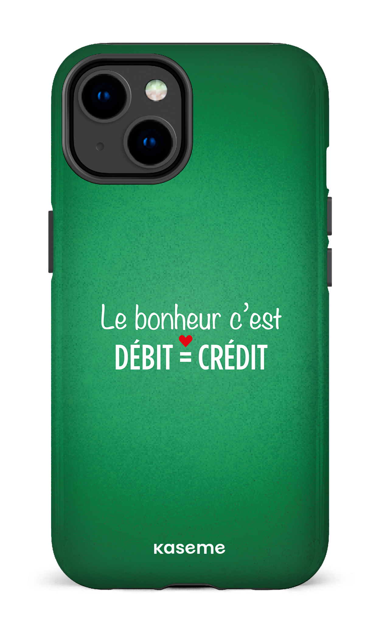 Le bonheur c'est débit = crédit (vert) - iPhone 14 Tough Gloss