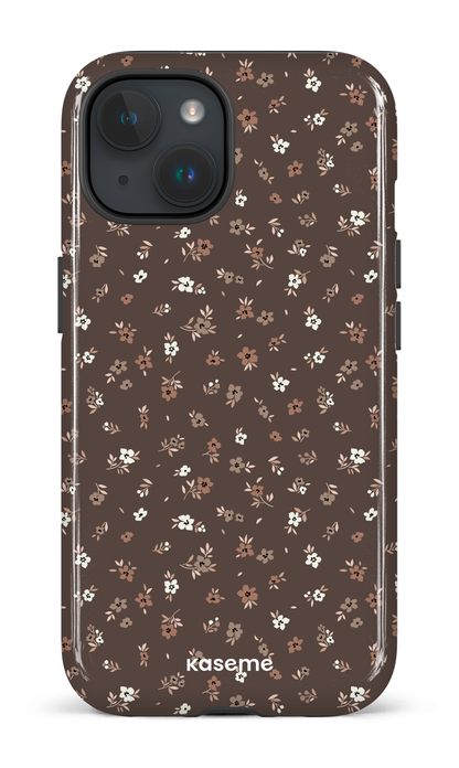 Porcelain blossom Mocha - iPhone 15 Tough (Gloss)