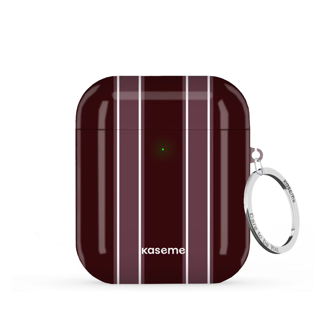 SKU Interne seulement AP-G | R-SLV La Linea Burgundy AirPods Case by Marina Bastarache -