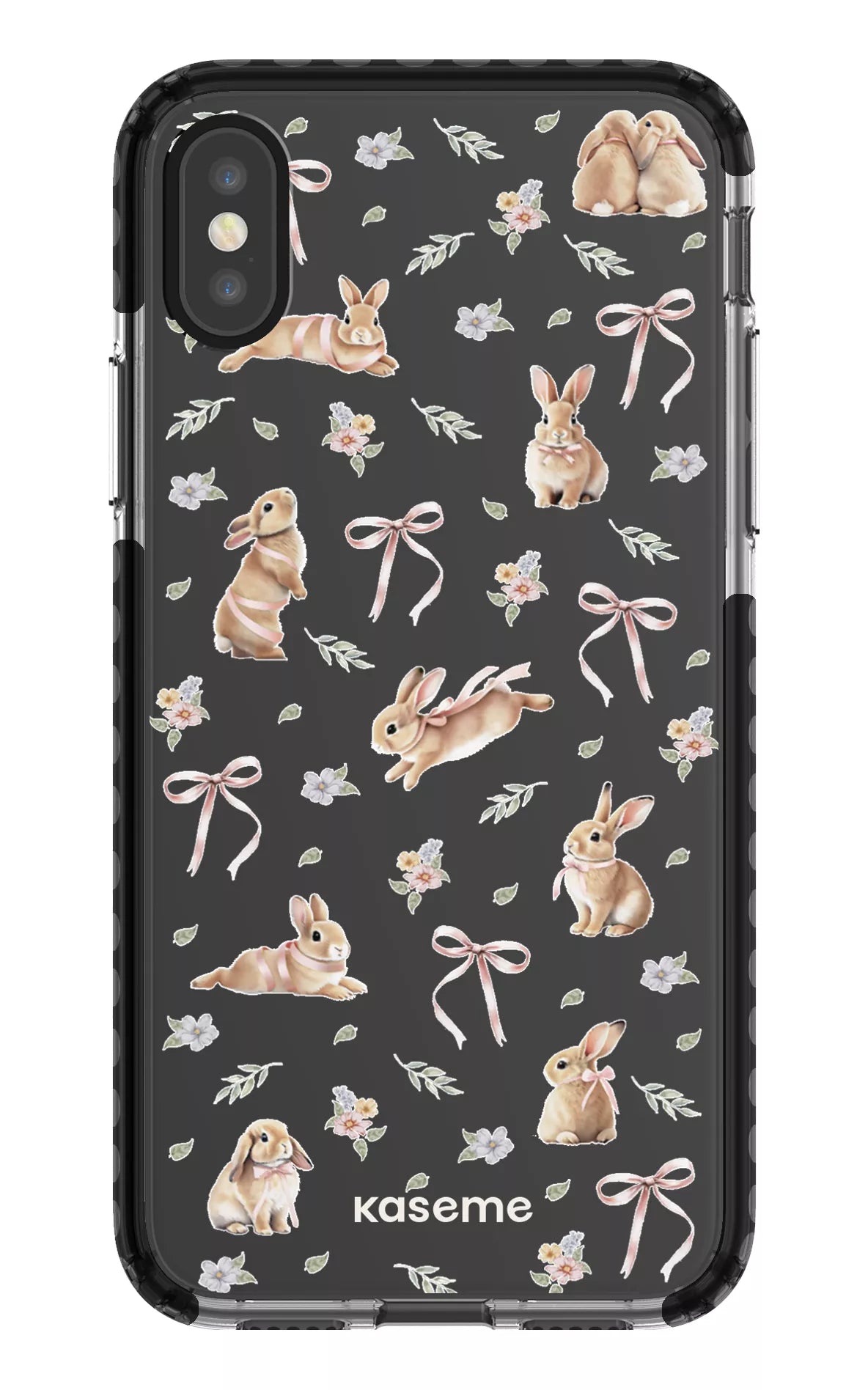 iPhone X/Xs Clear Case - Black Bunny Bloom Clear Case -