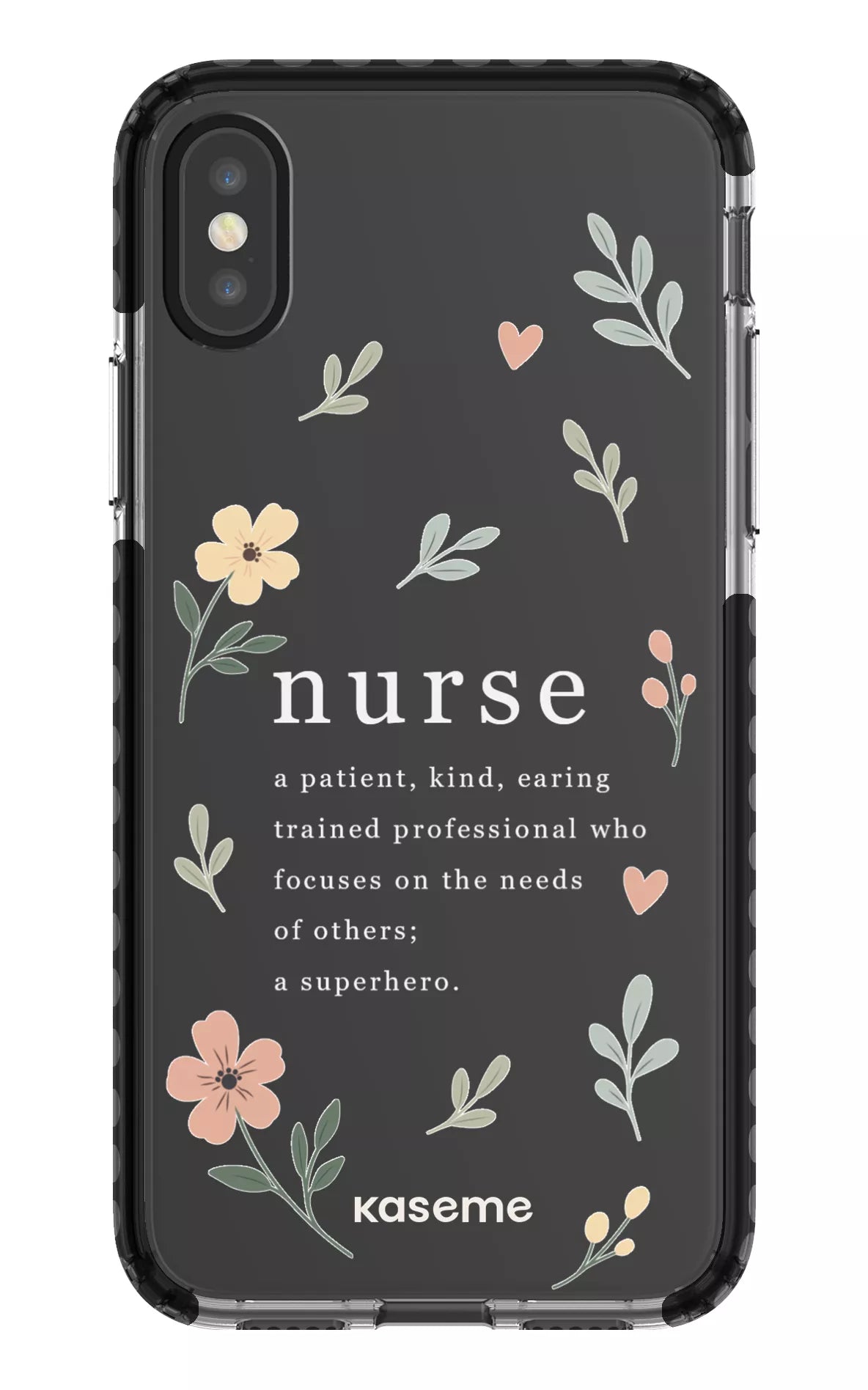 iPhone X/Xs Clear Case - Black With Heart Clear Case -