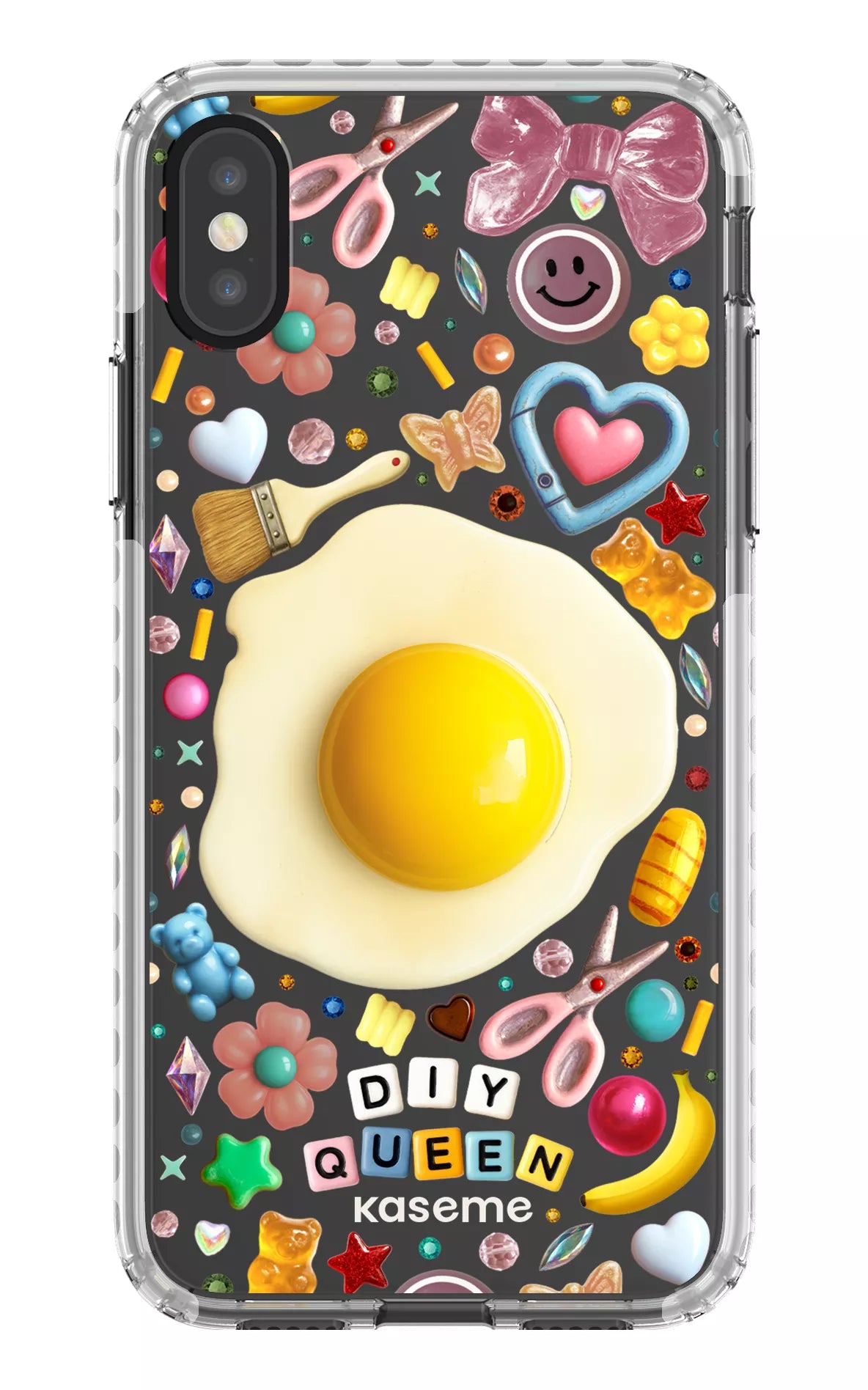 iPhone X/Xs Clear Case - White DIY Queen Clear Case by Marianne Plaisance -