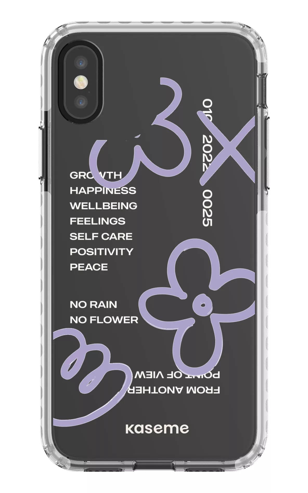 iPhone X/Xs Clear Case - White Feelings purple Clear Case -