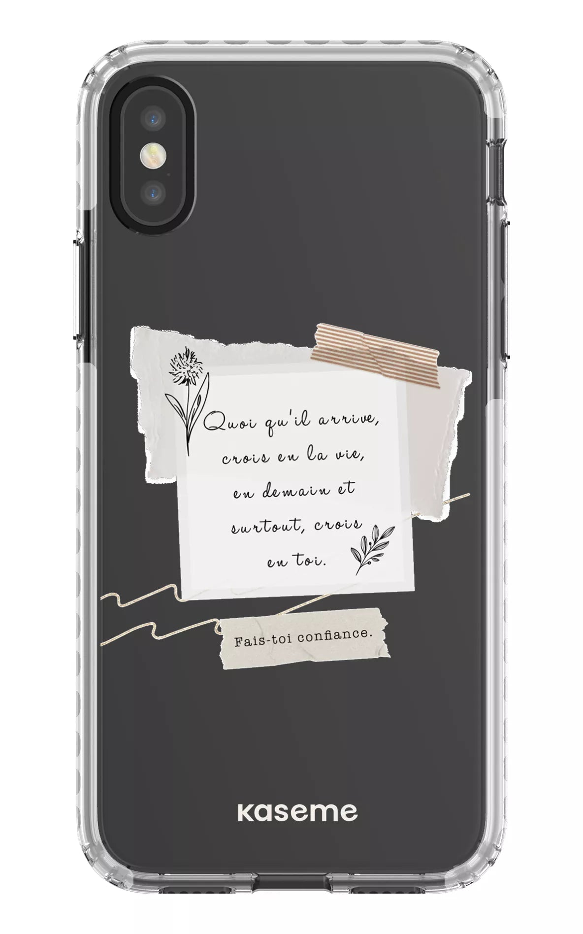 iPhone X/Xs Clear Case - White Foi Clear Case -