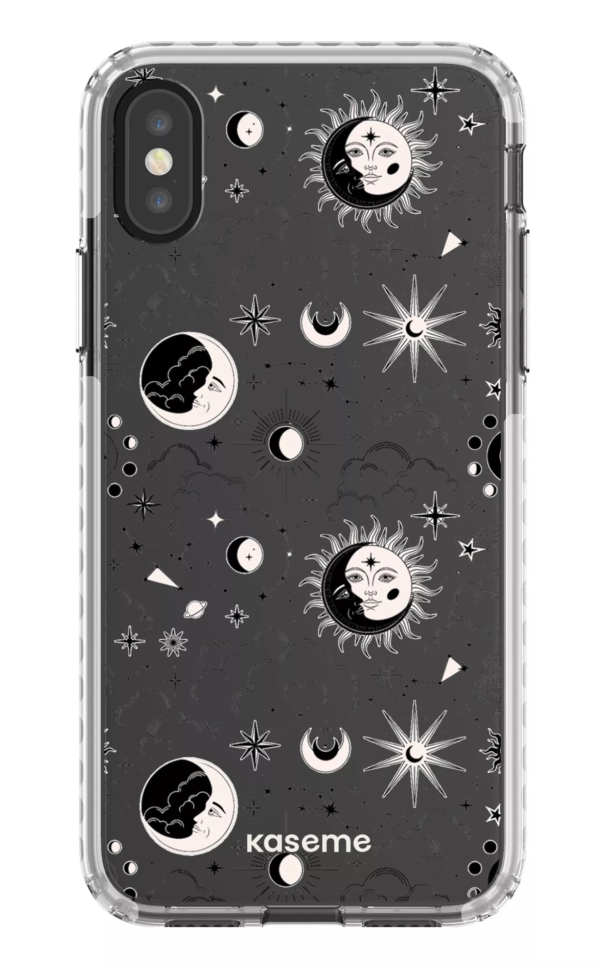 iPhone X/Xs Clear Case - White Milky Way Black Clear Case -