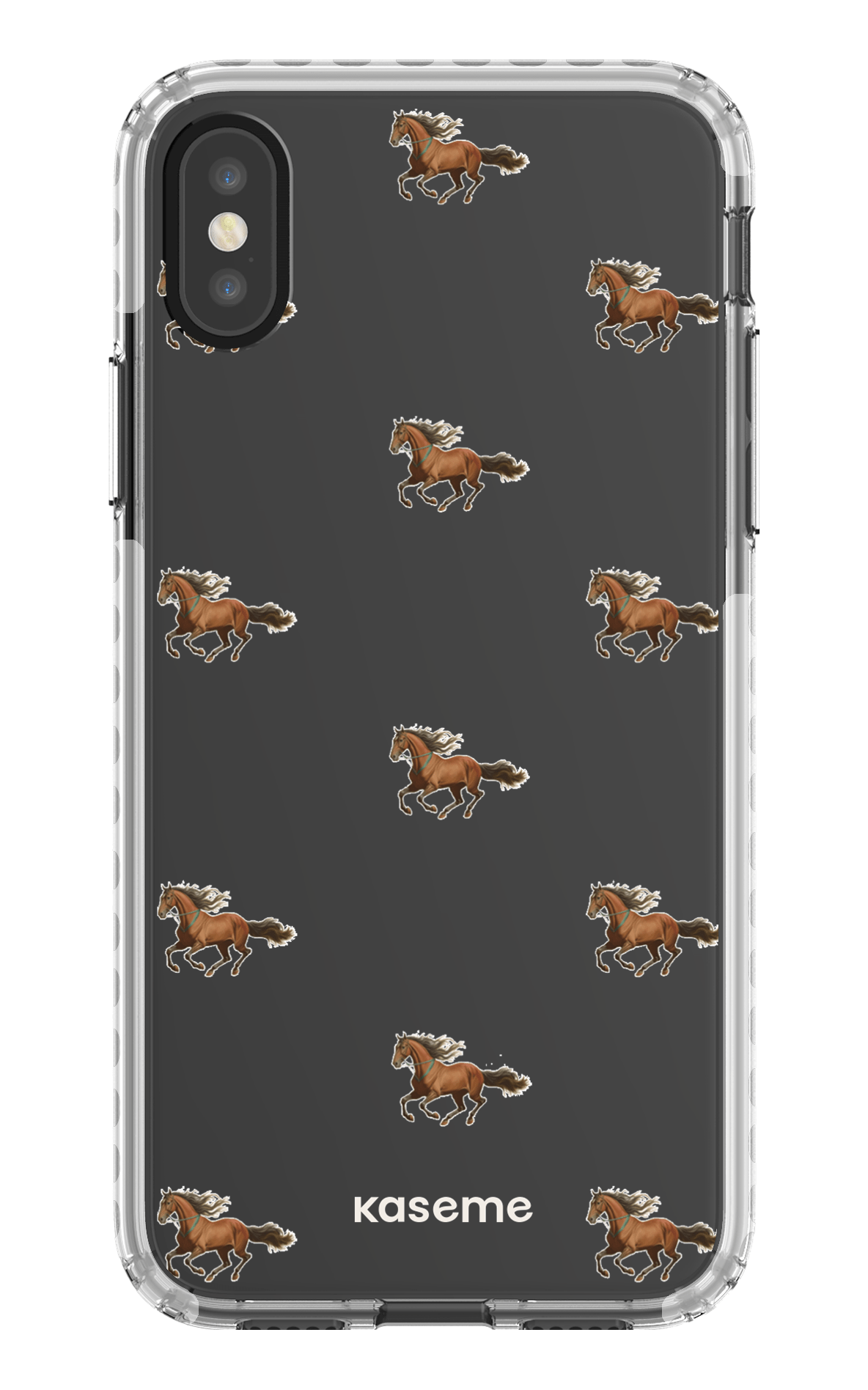 iPhone X/Xs Clear Case - White Saddle Clear Case -