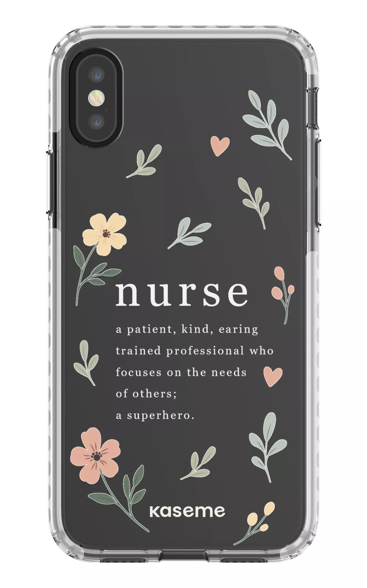 iPhone X/Xs Clear Case - White With Heart Clear Case -