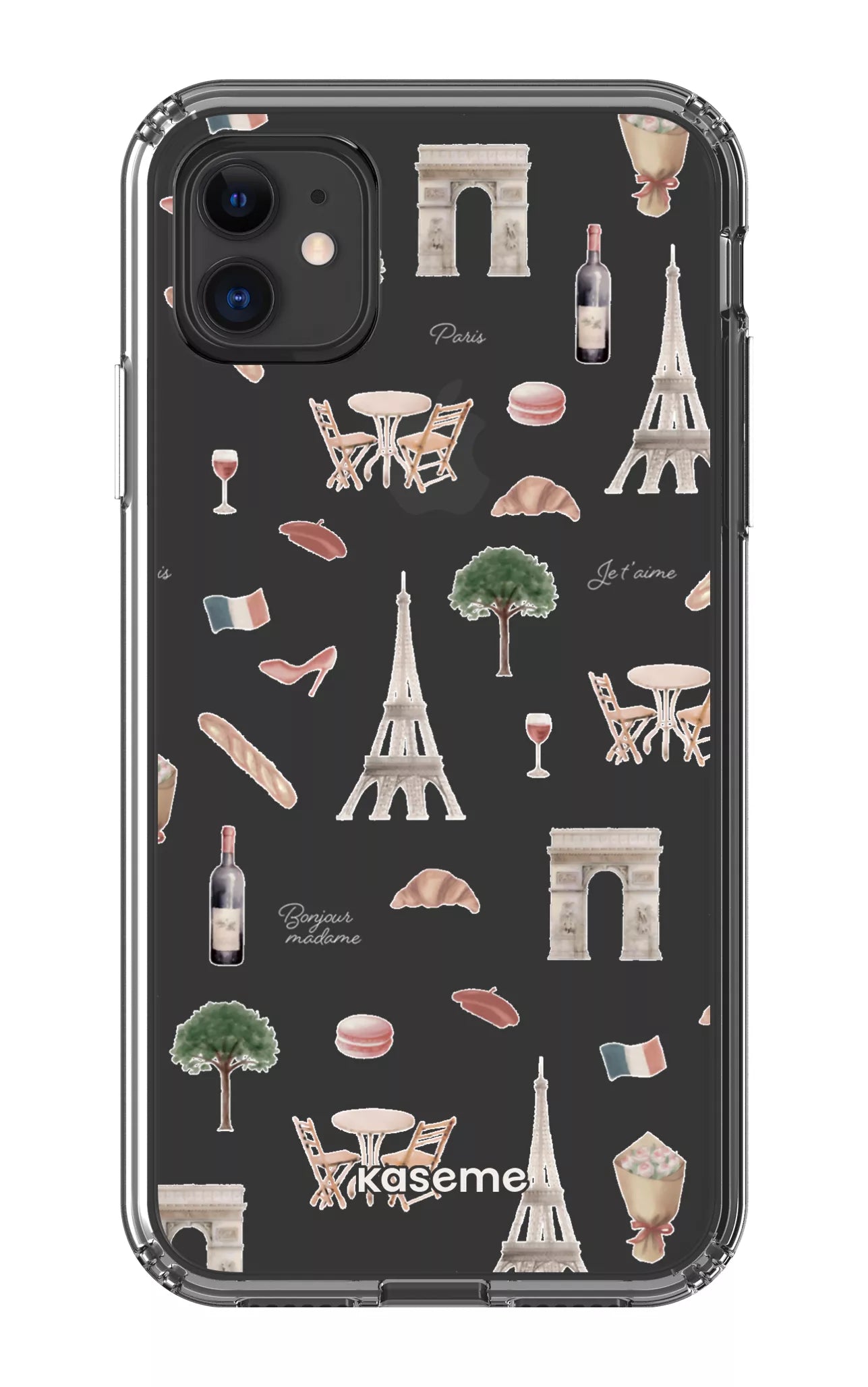 iPhone 11 Clear Case Je t'aime Paris Clear Case -