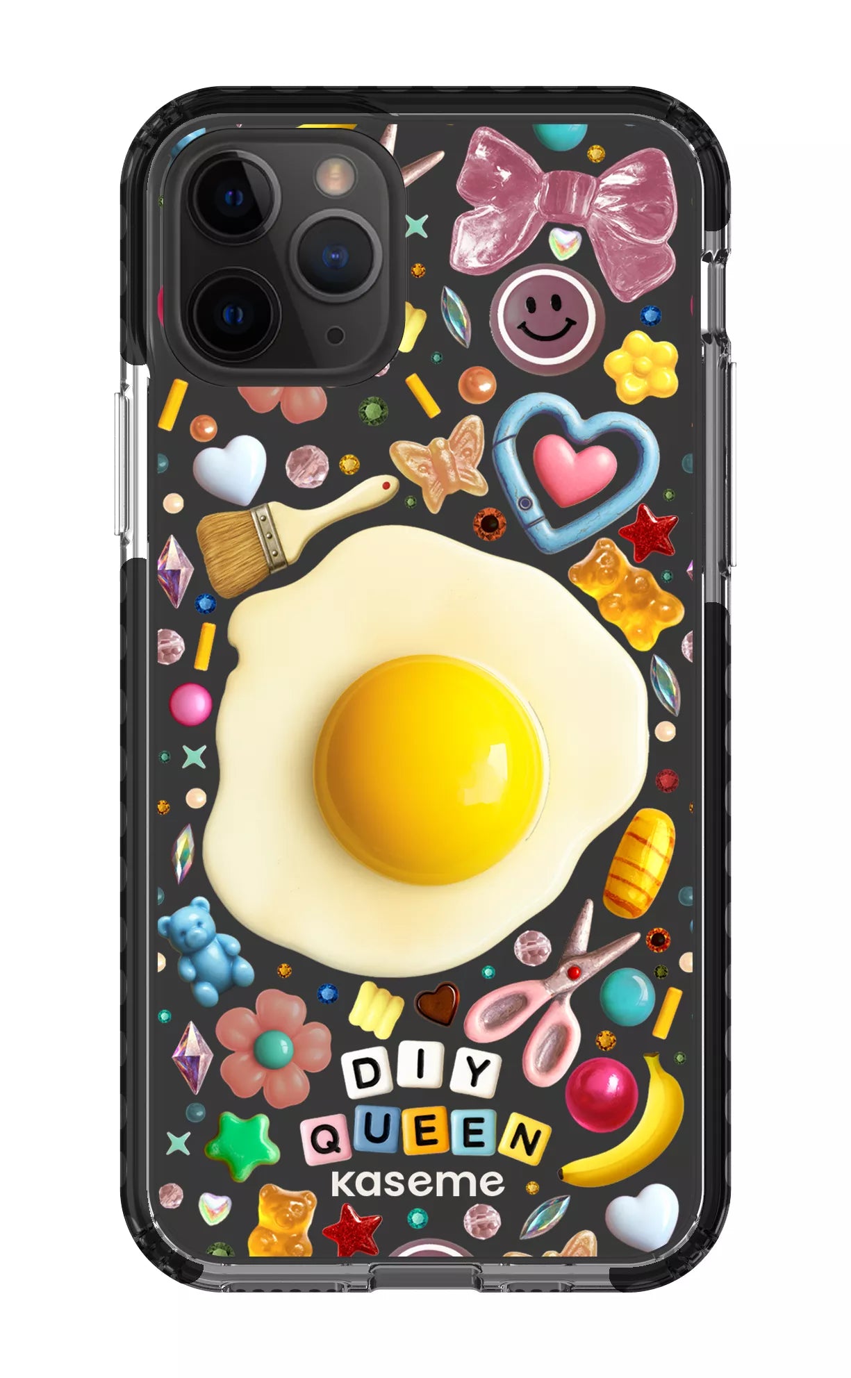 iPhone 11 Pro Clear Case - Black DIY Queen Clear Case by Marianne Plaisance -