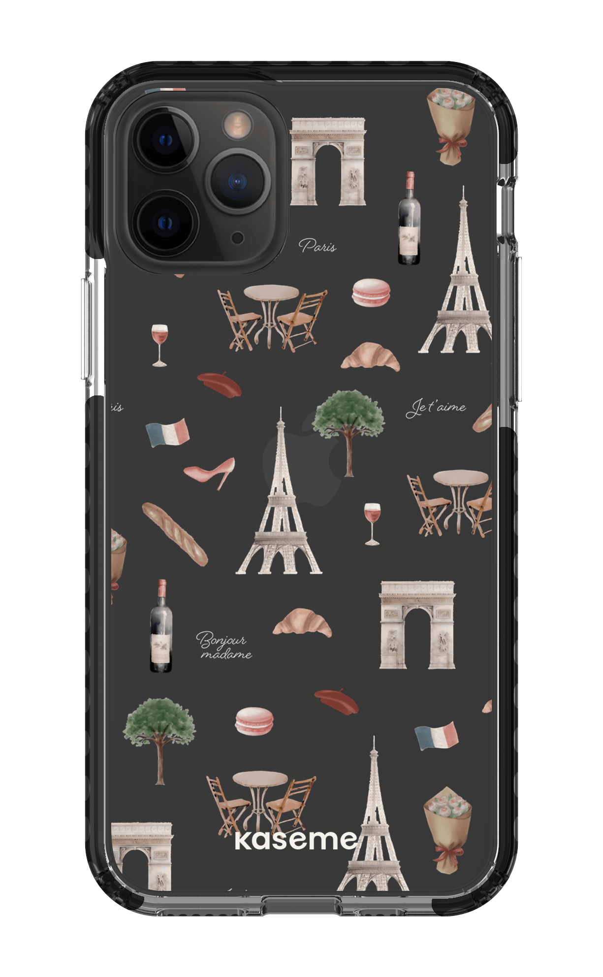 iPhone 11 Pro Clear Case - Black Je t'aime Paris Clear Case -