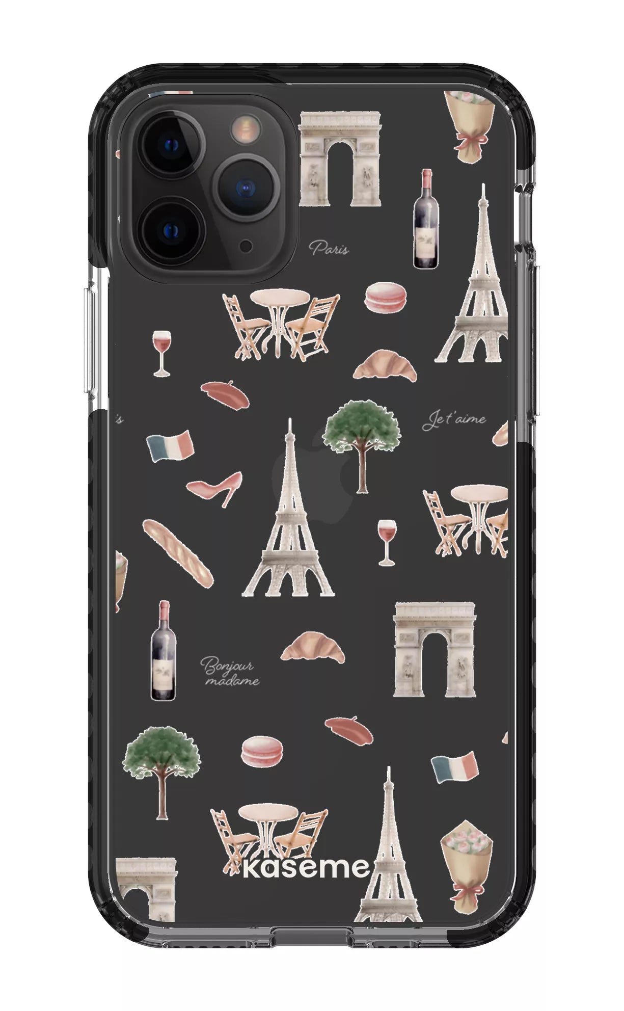 iPhone 11 Pro Clear Case - Black Je t'aime Paris Clear Case -