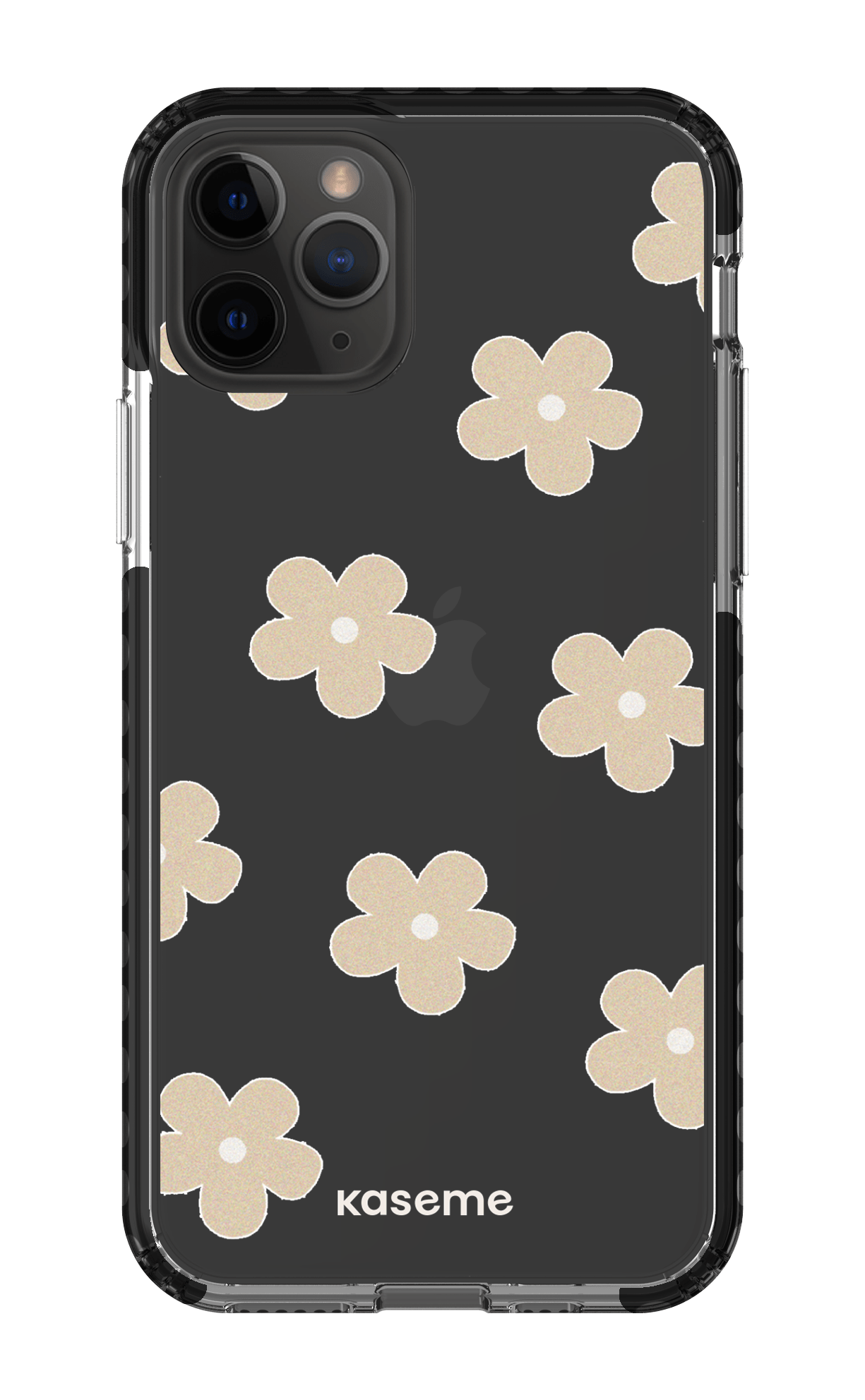 iPhone 11 Pro Clear Case - Black Woodstock Beige Clear Case -