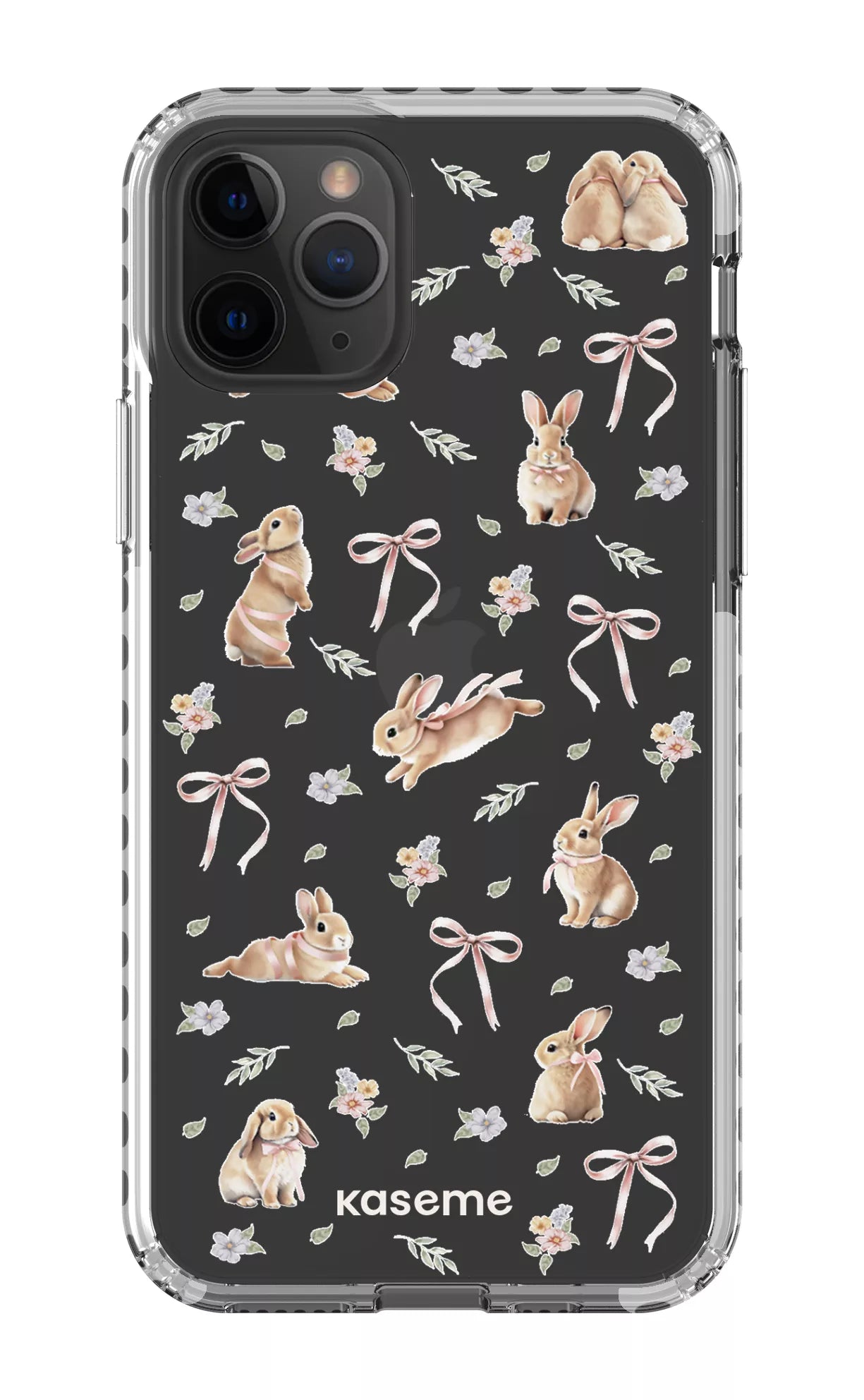 iPhone 11 Pro Clear Case - White Bunny Bloom Clear Case -