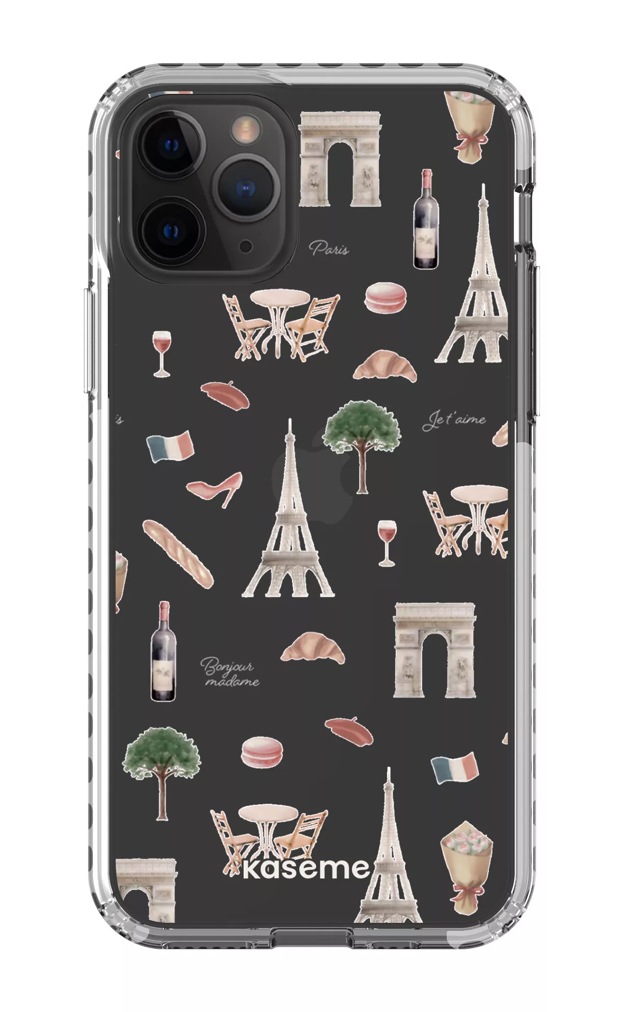 iPhone 11 Pro Clear Case - White Je t'aime Paris Clear Case -