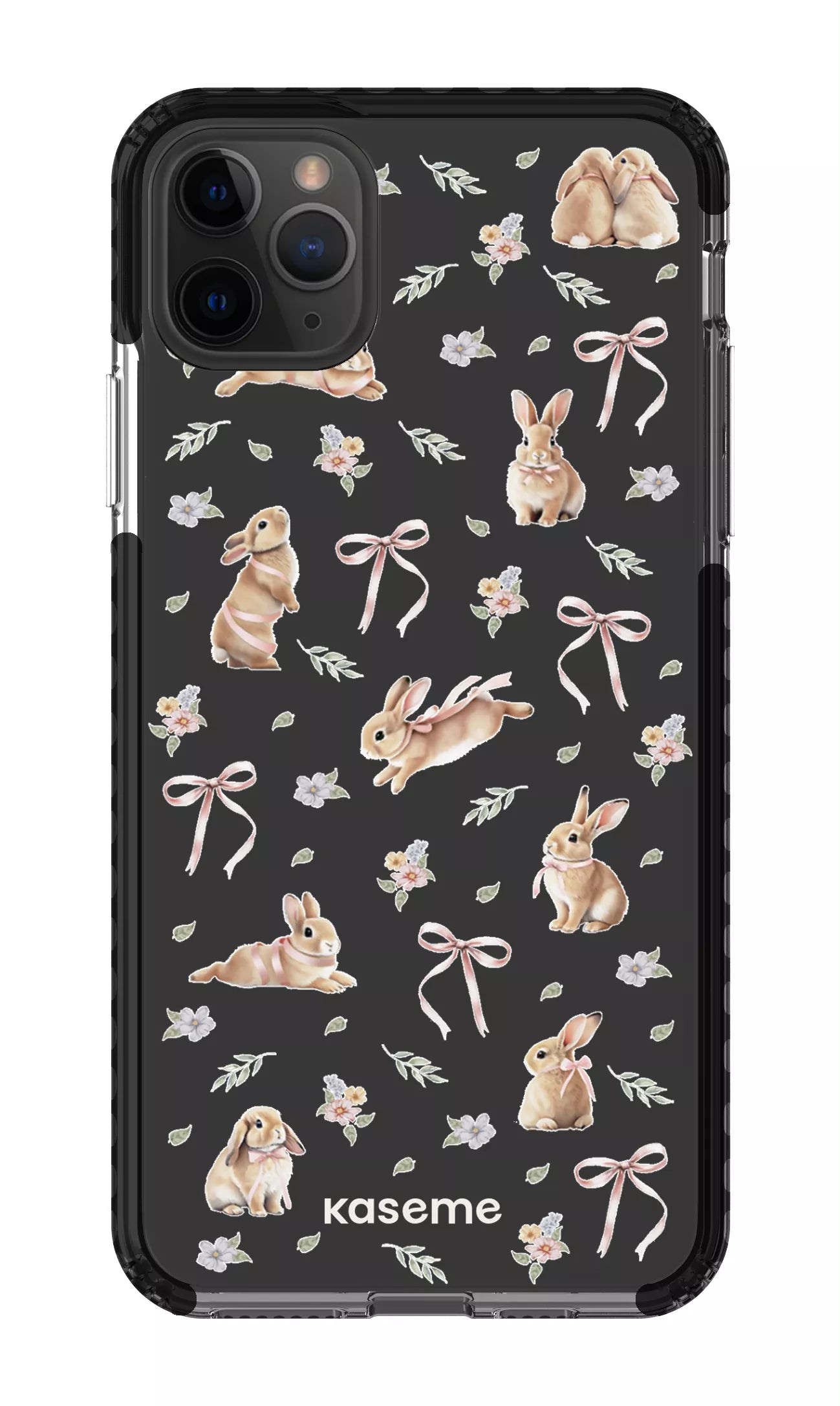 iPhone 11 Pro Max Clear Case - Black Bunny Bloom Clear Case -