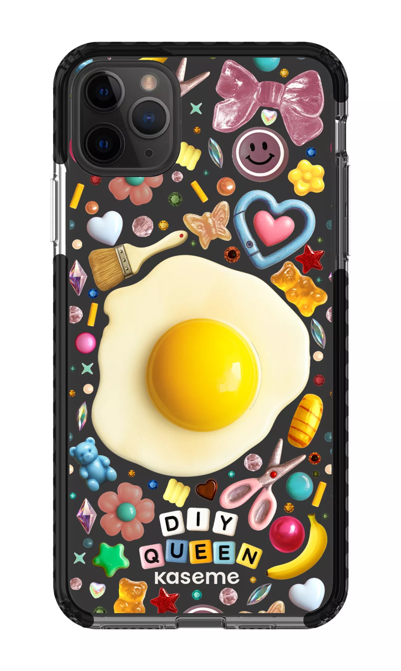 iPhone 11 Pro Max Clear Case - Black DIY Queen Clear Case by Marianne Plaisance -