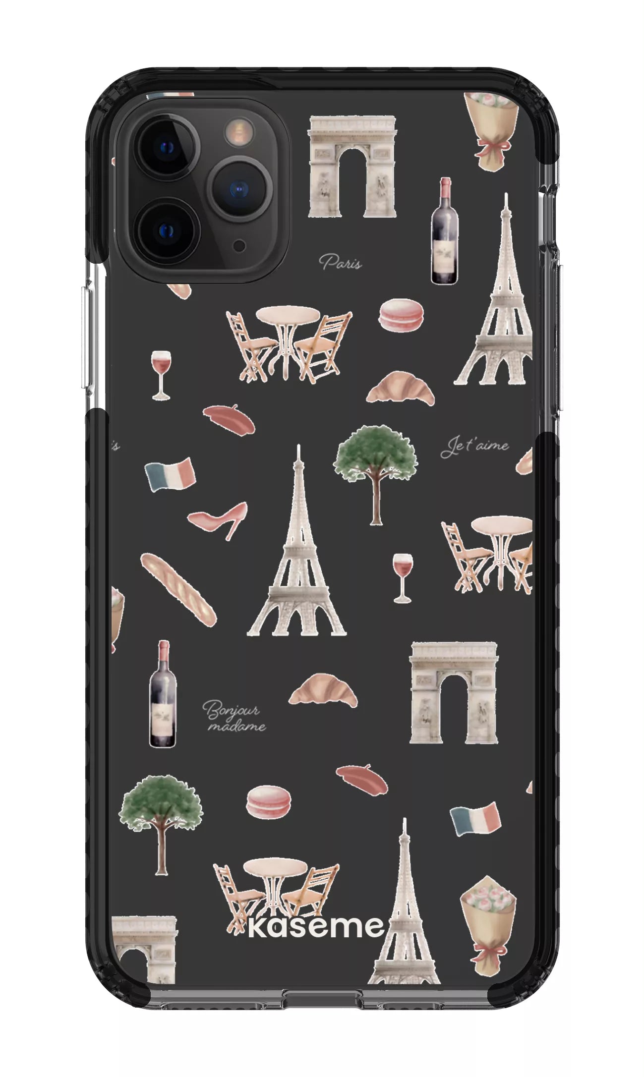 iPhone 11 Pro Max Clear Case - Black Je t'aime Paris Clear Case -